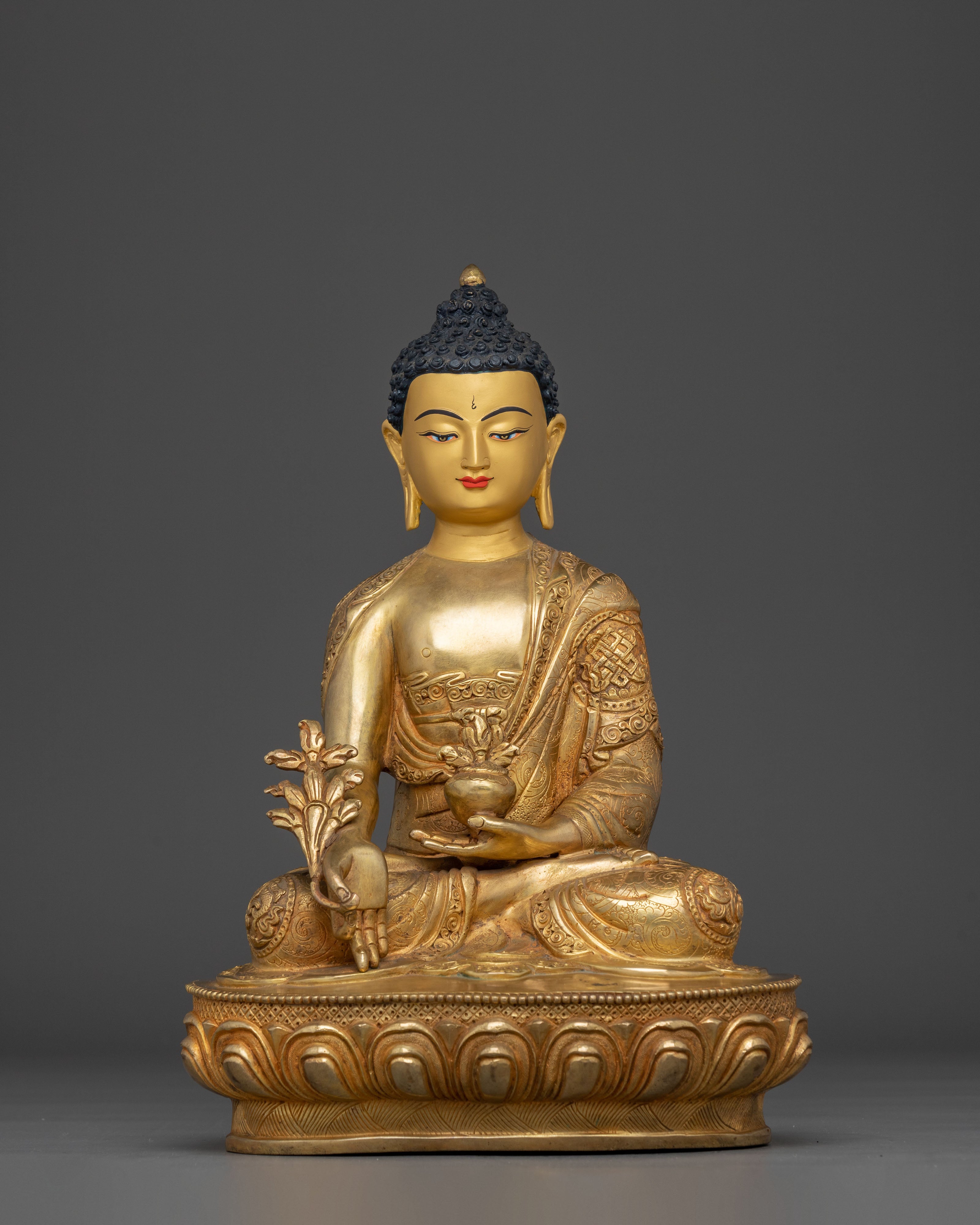 Handmade Golden Statue of Medicine Buddha