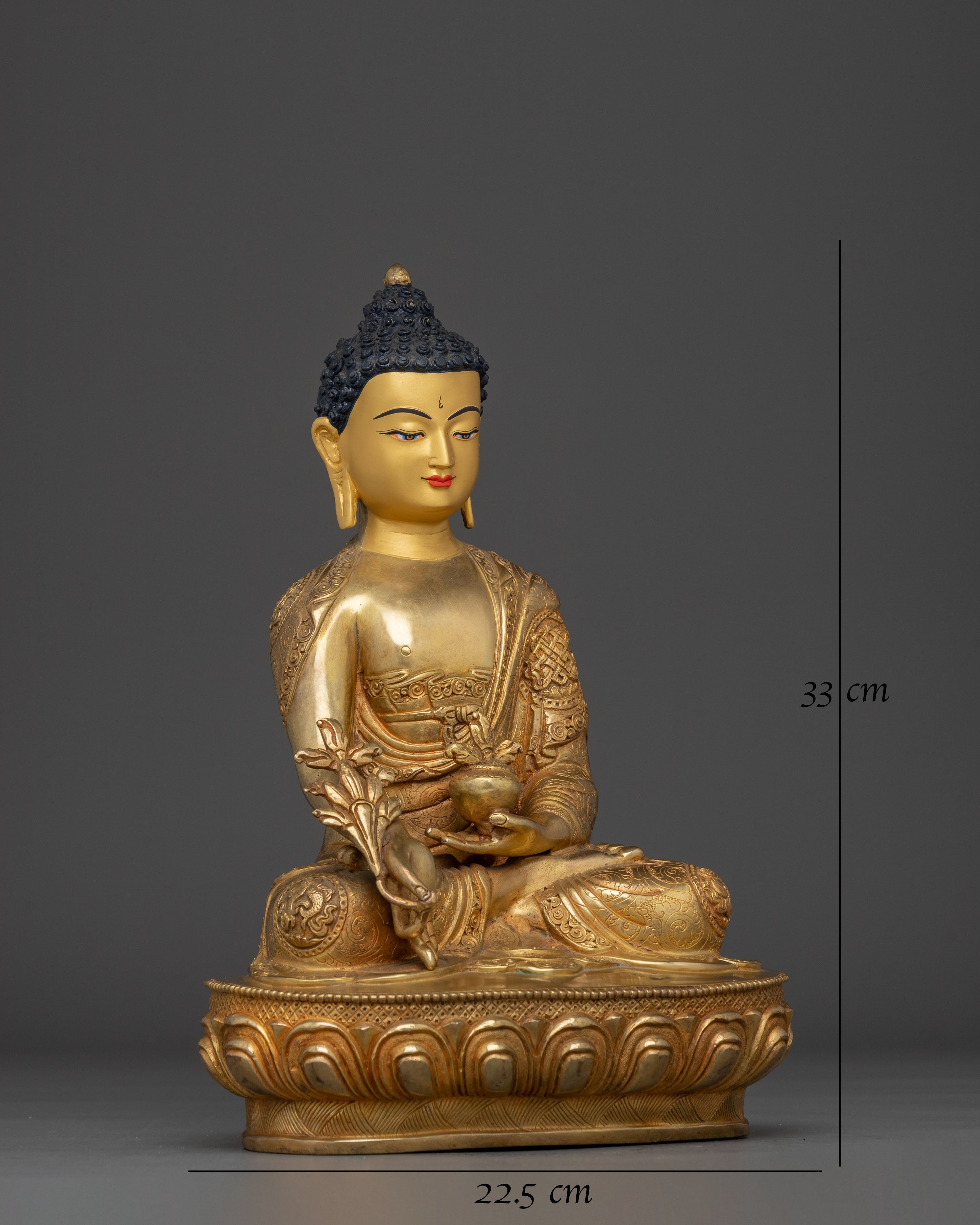 Handmade Golden Statue of Medicine Buddha