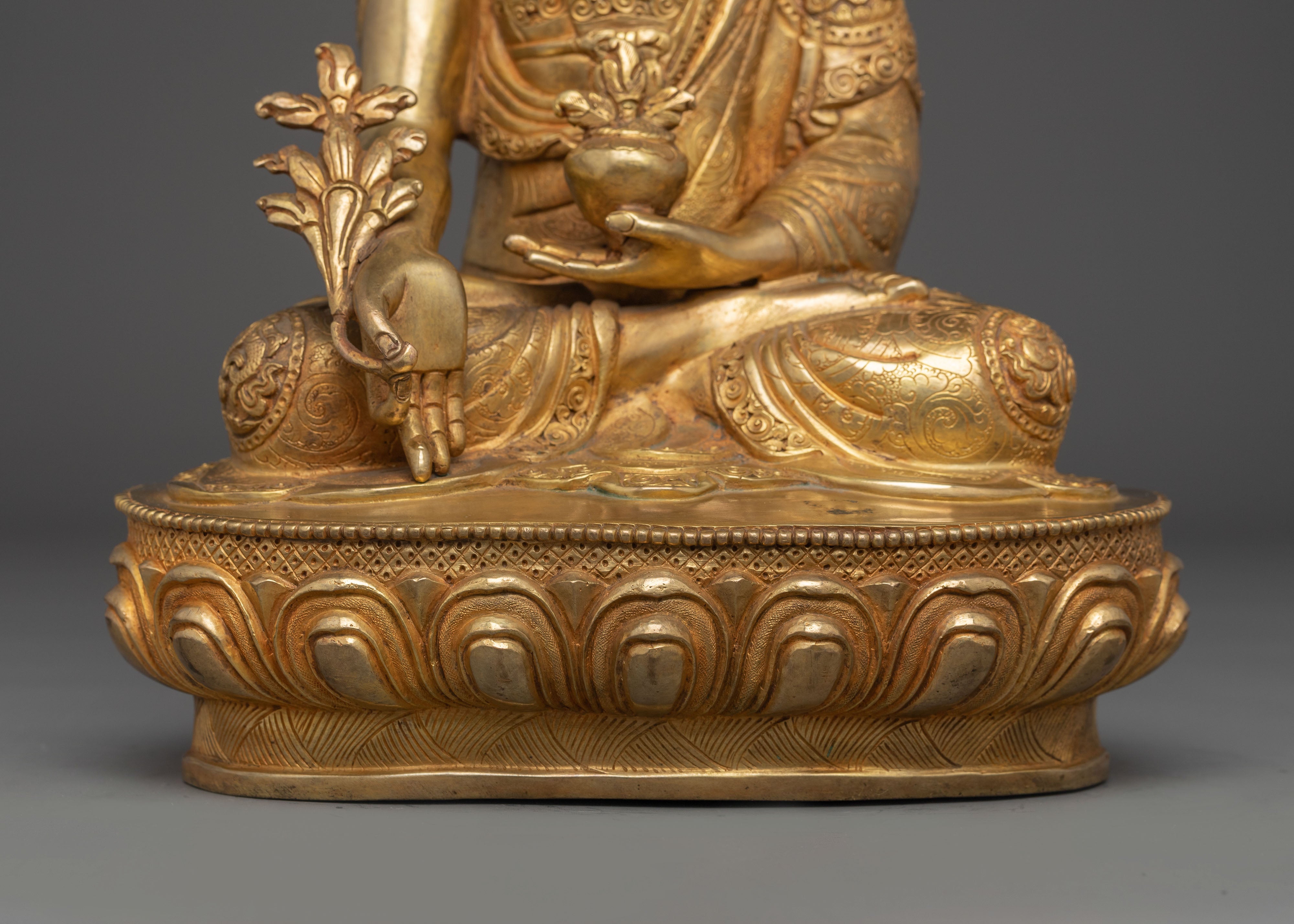 Handmade Golden Statue of Medicine Buddha