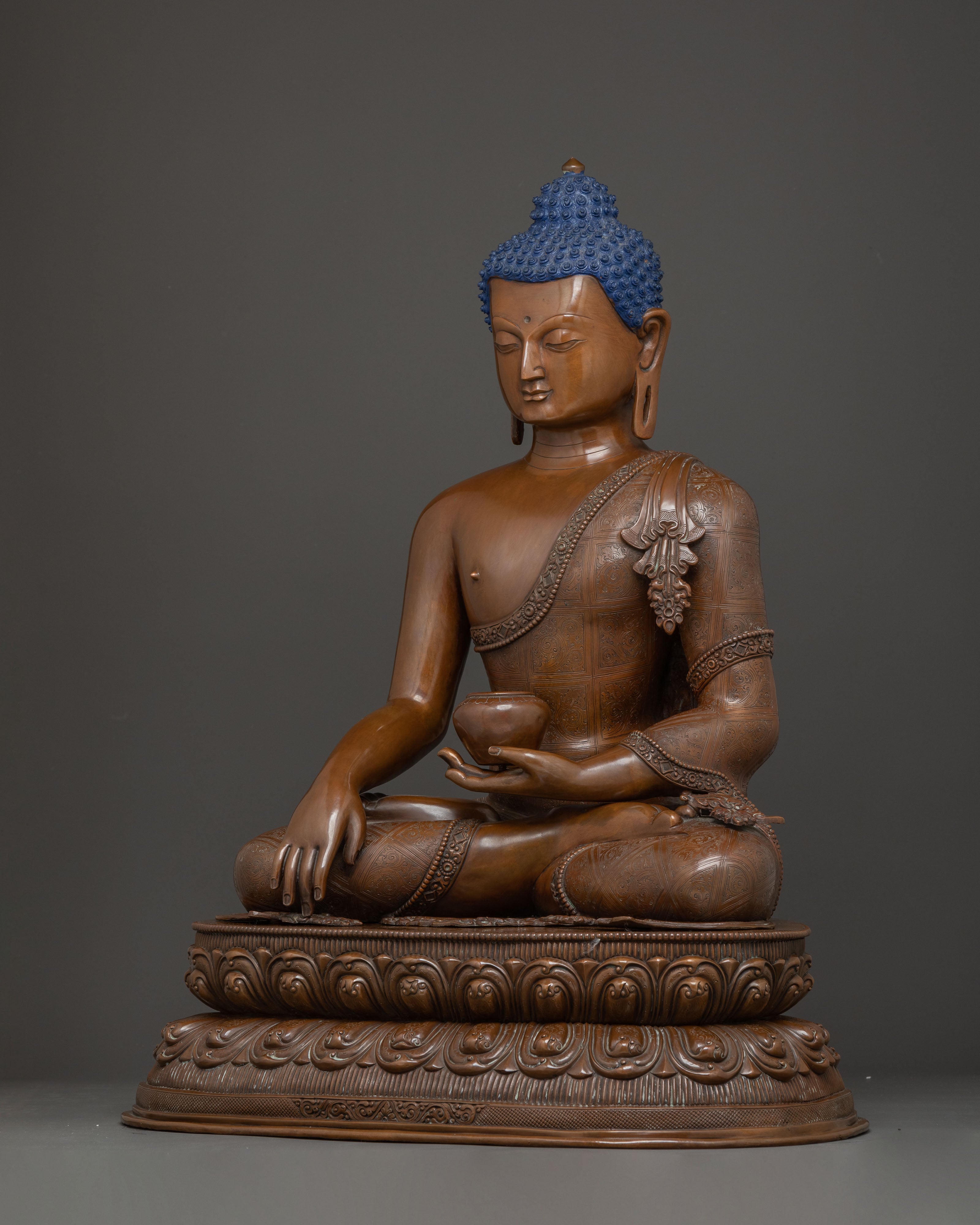 Handmade Copper Statue of Shakyamuni Buddha