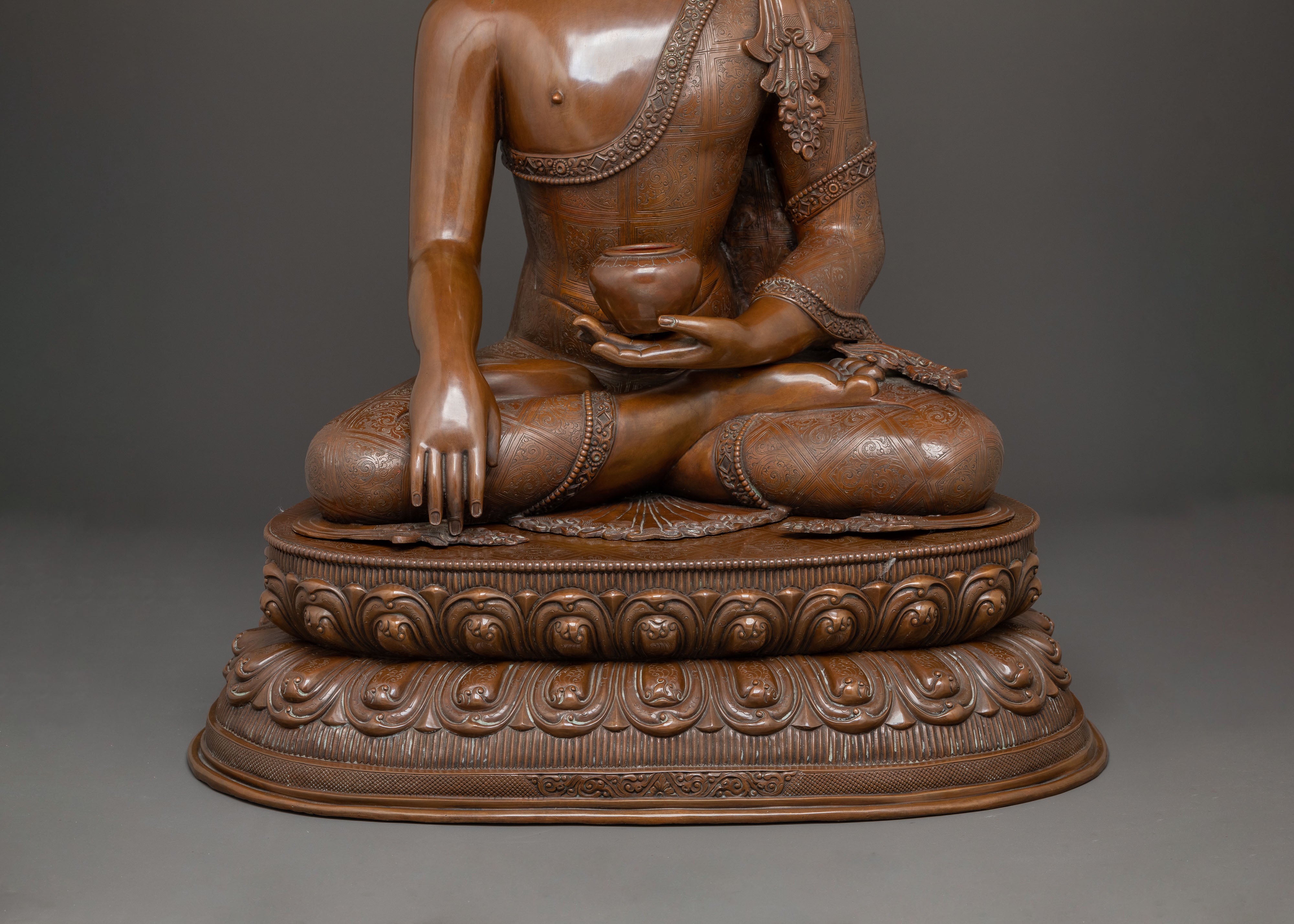 Handmade Copper Statue of Shakyamuni Buddha