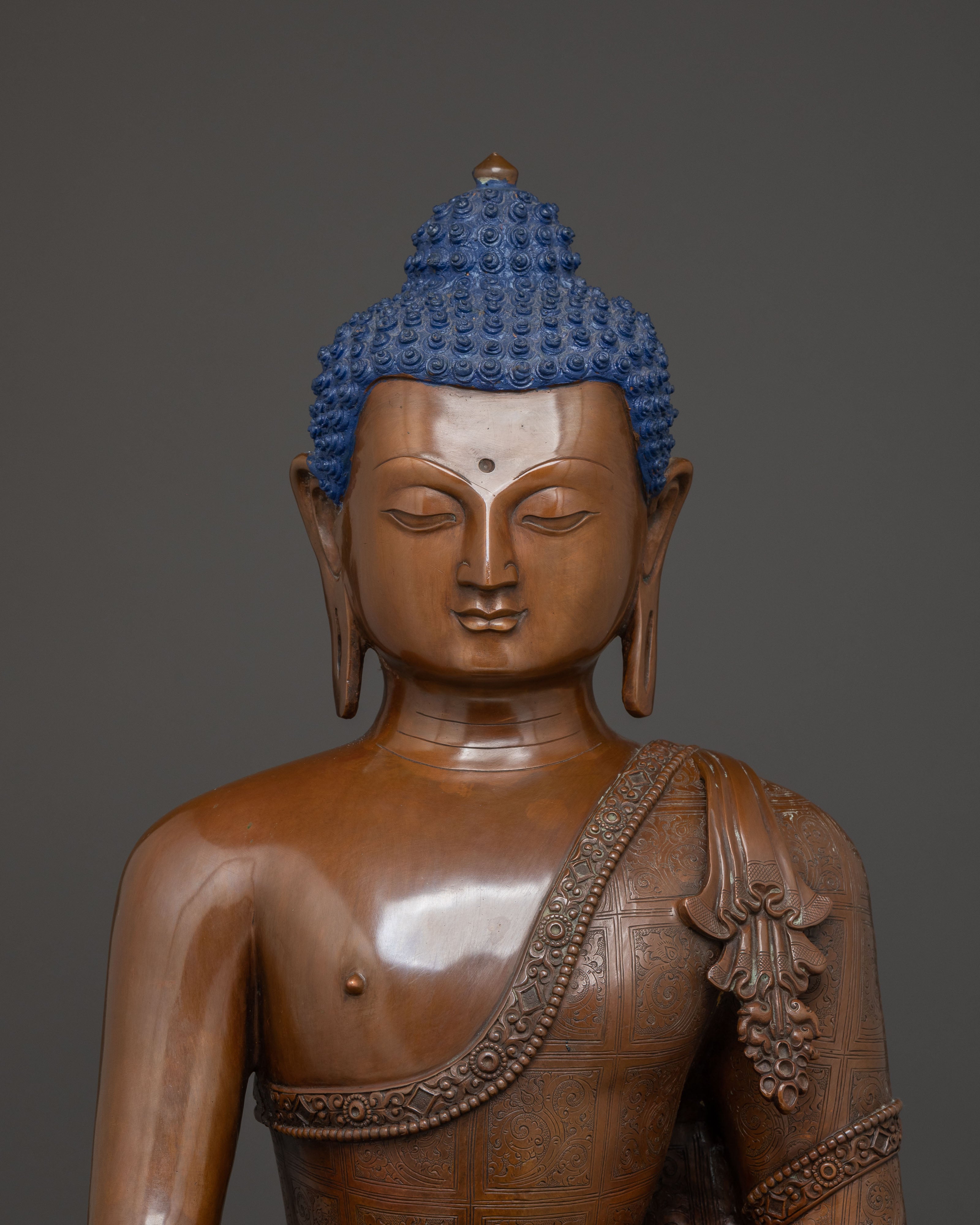 Handmade Copper Statue of Shakyamuni Buddha
