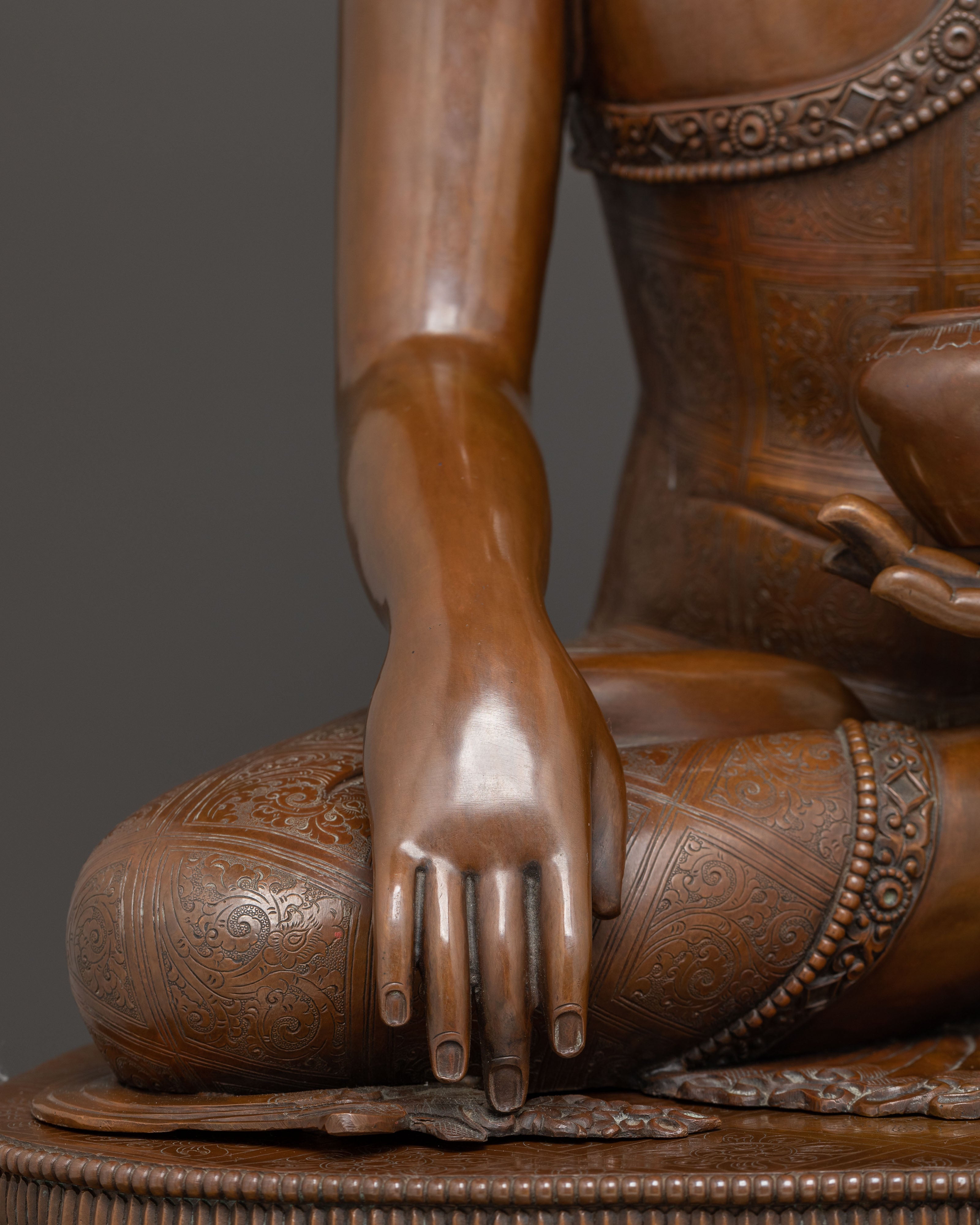 Handmade Copper Statue of Shakyamuni Buddha
