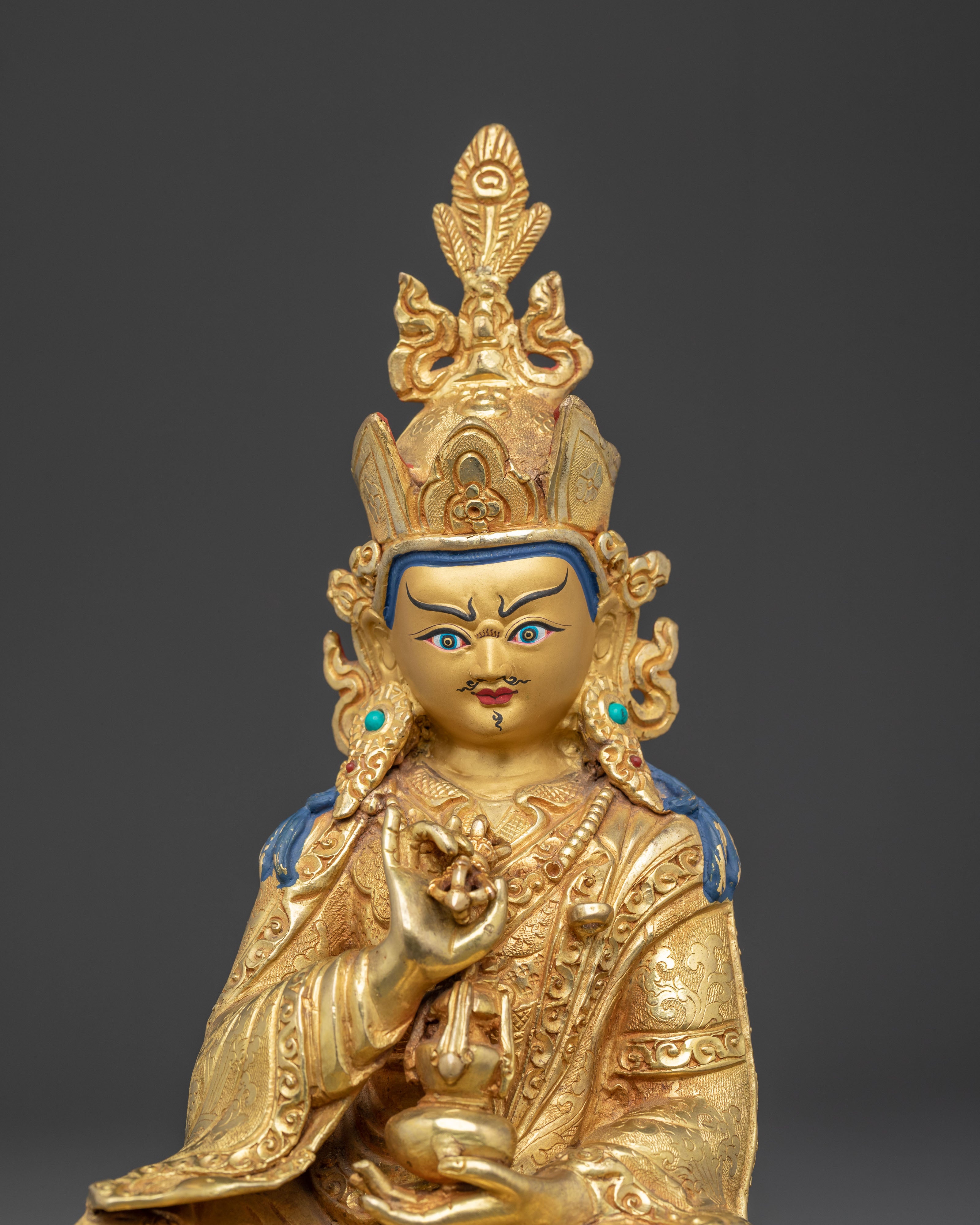 Golden Statue of Guru Tsyoke Dorje | Peaceful Form of Padmasambhava