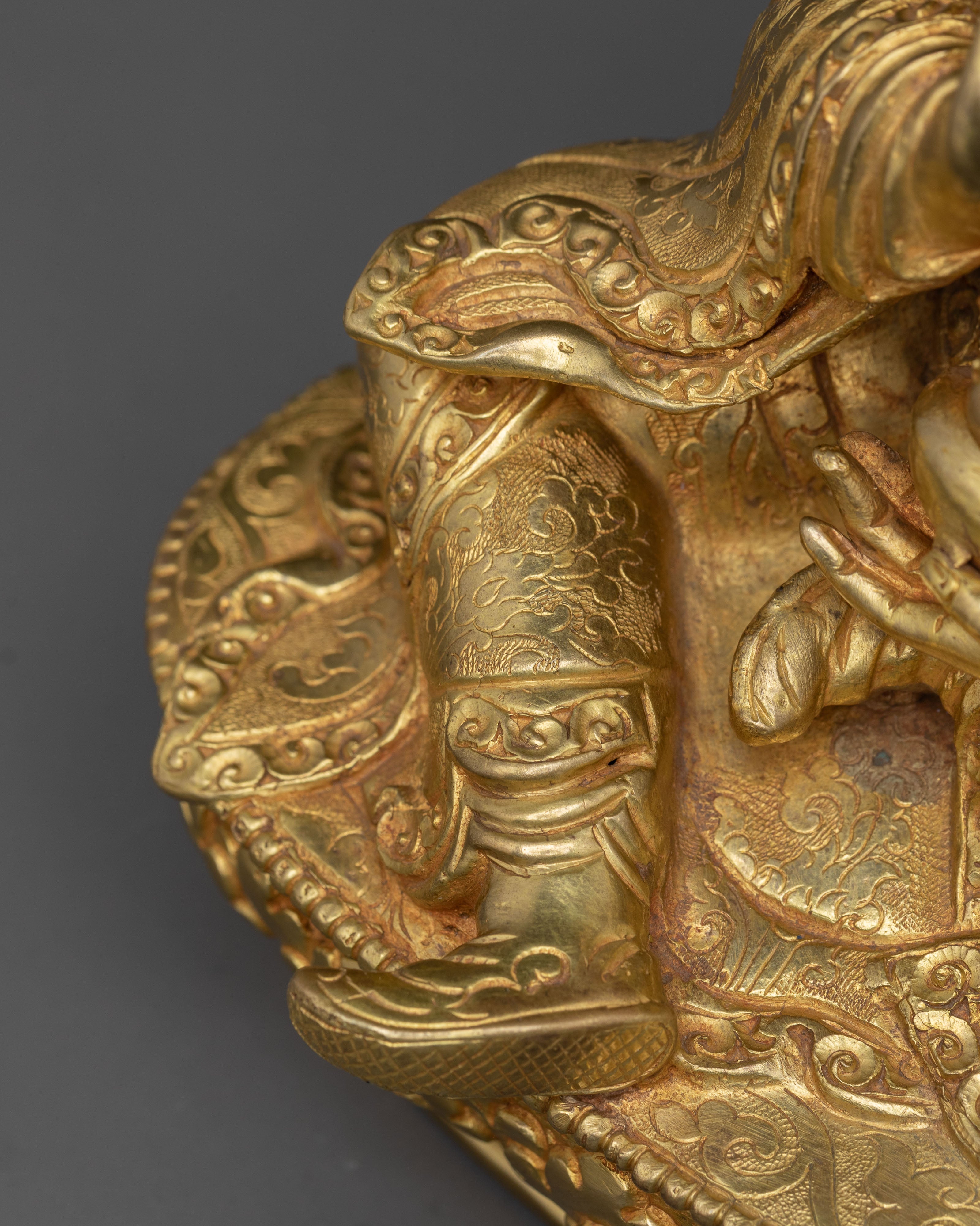 Golden Statue of Guru Tsyoke Dorje | Peaceful Form of Padmasambhava