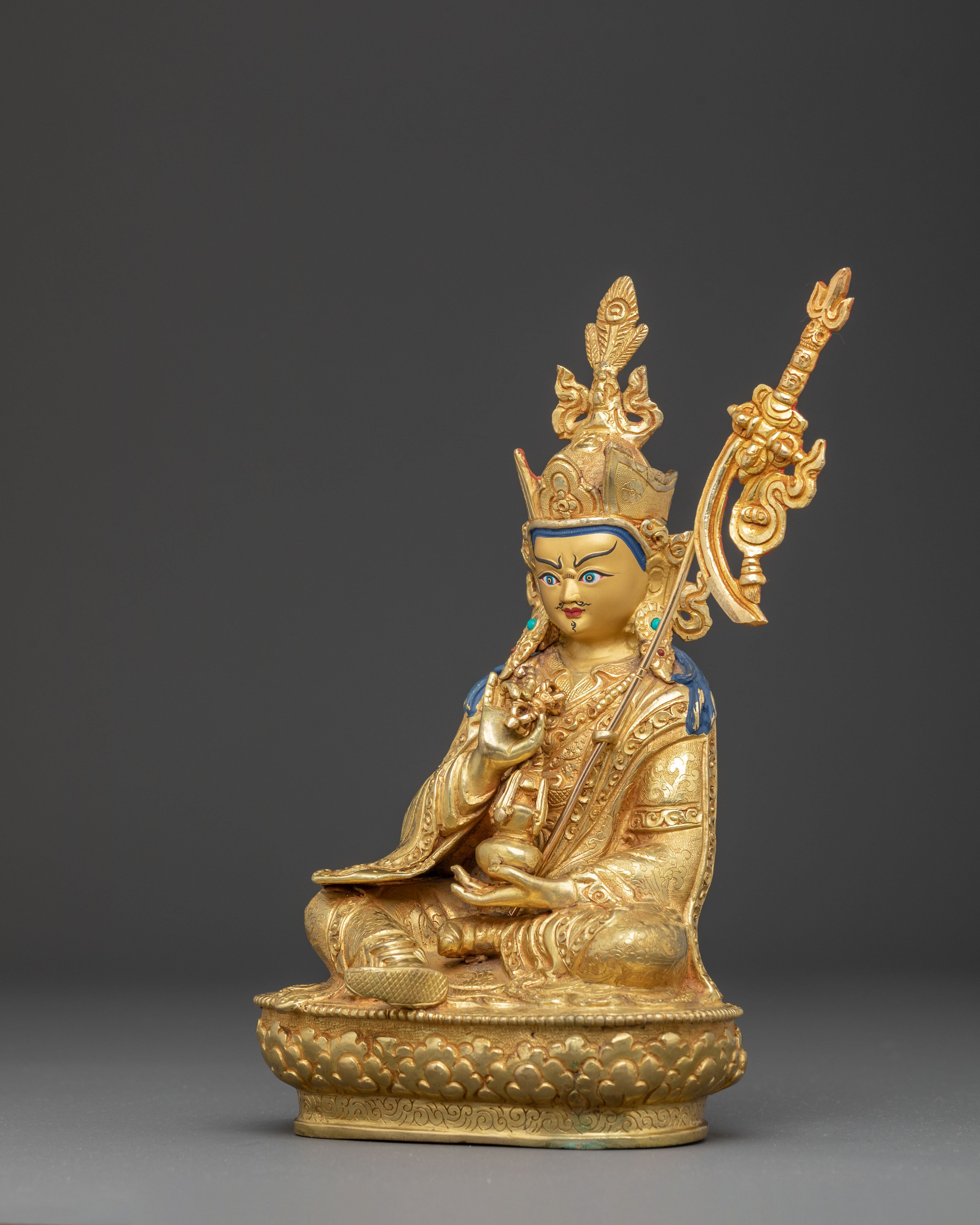 Golden Statue of Guru Tsyoke Dorje | Peaceful Form of Padmasambhava