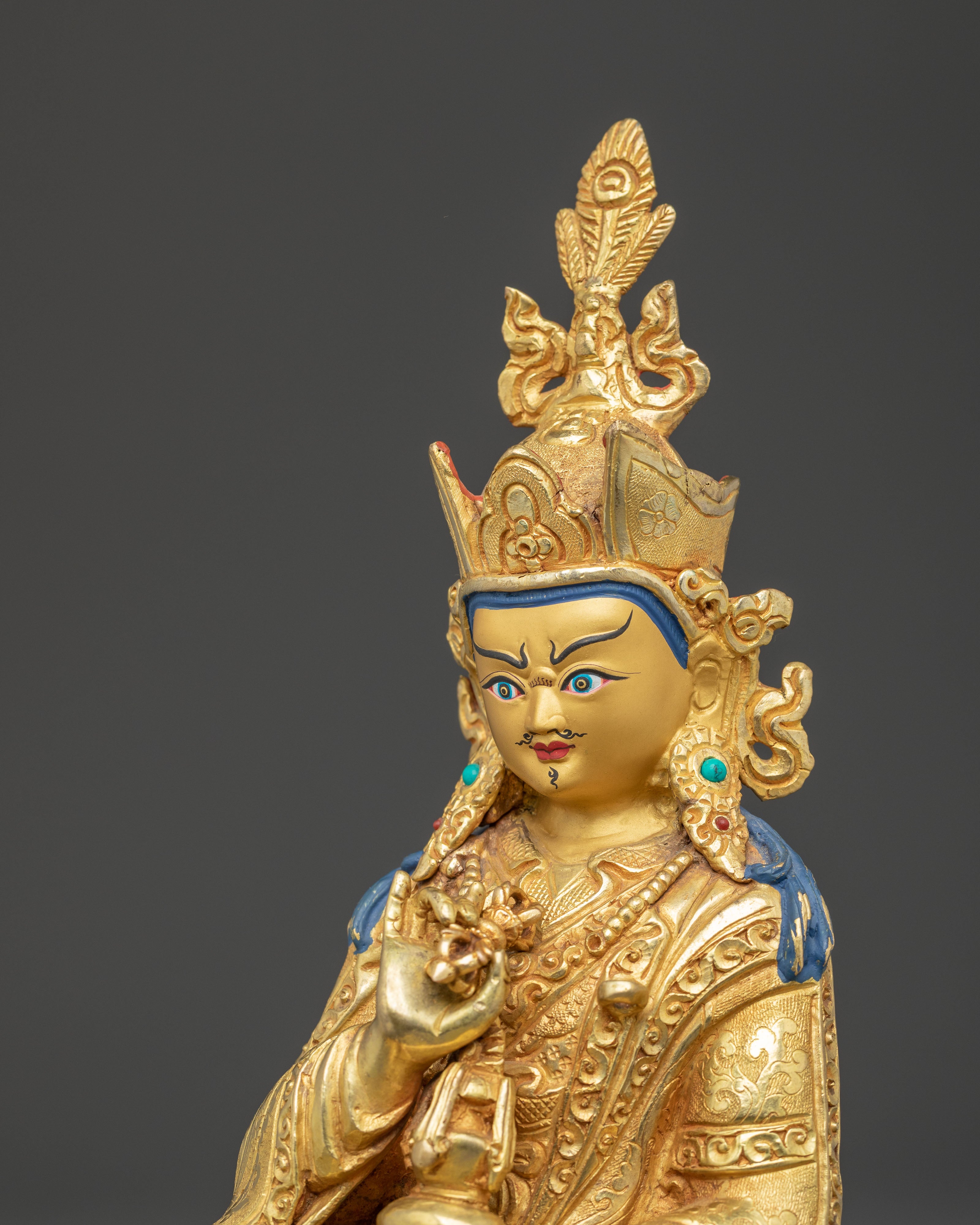 Golden Statue of Guru Tsyoke Dorje | Peaceful Form of Padmasambhava
