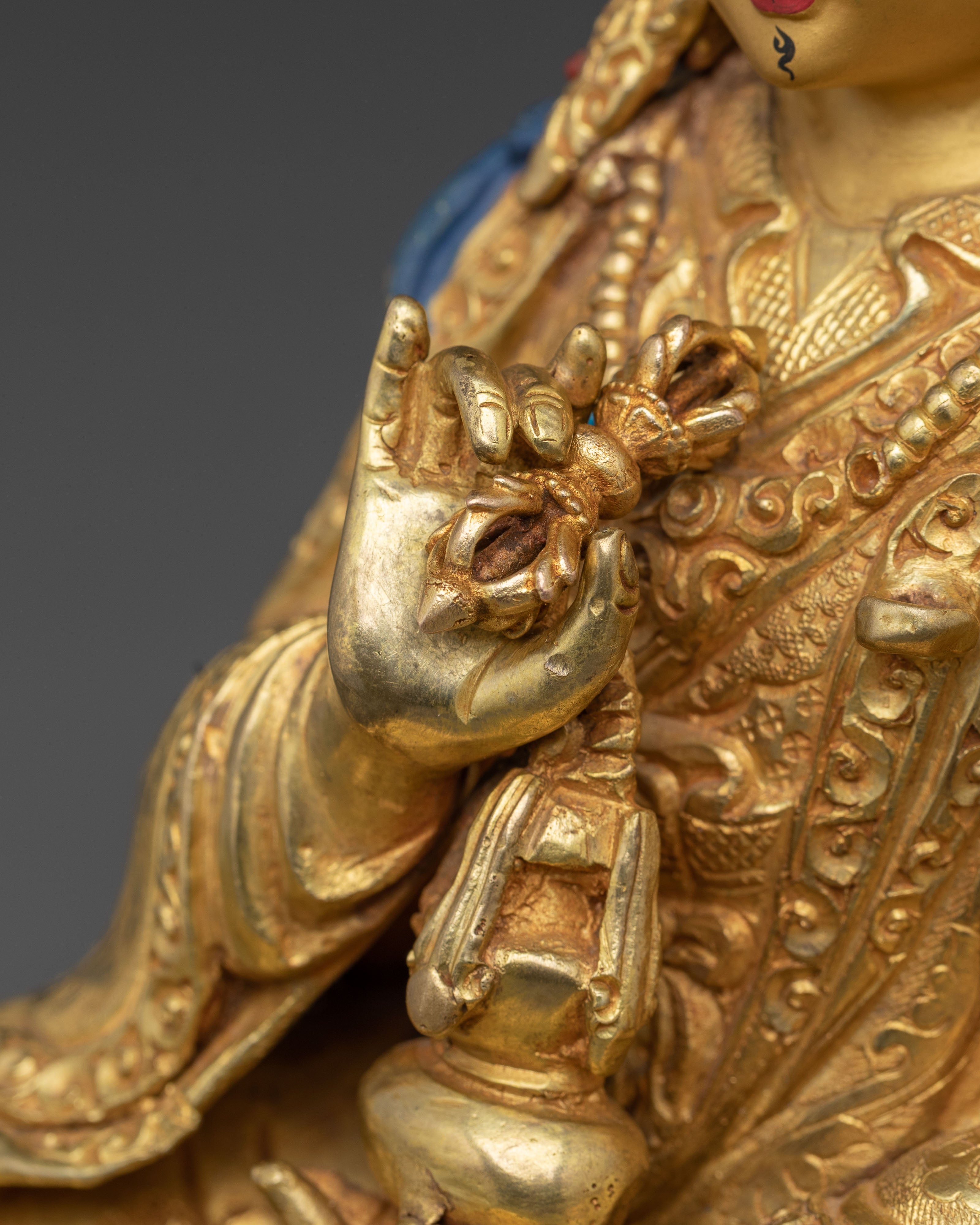 Golden Statue of Guru Tsyoke Dorje | Peaceful Form of Padmasambhava