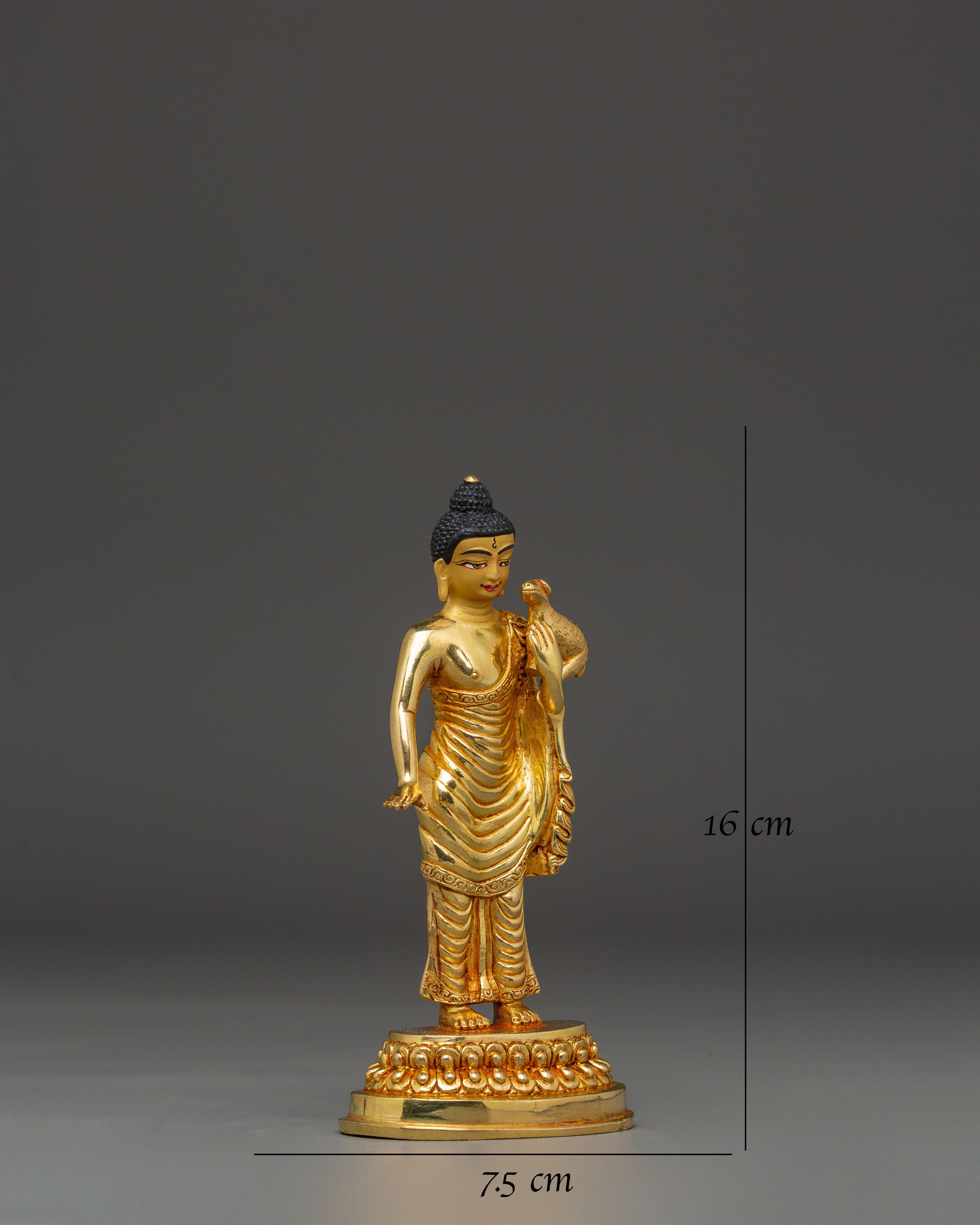 Gautama Buddha 24K Gold Gilded Statue – Nepalese Copper Artwork