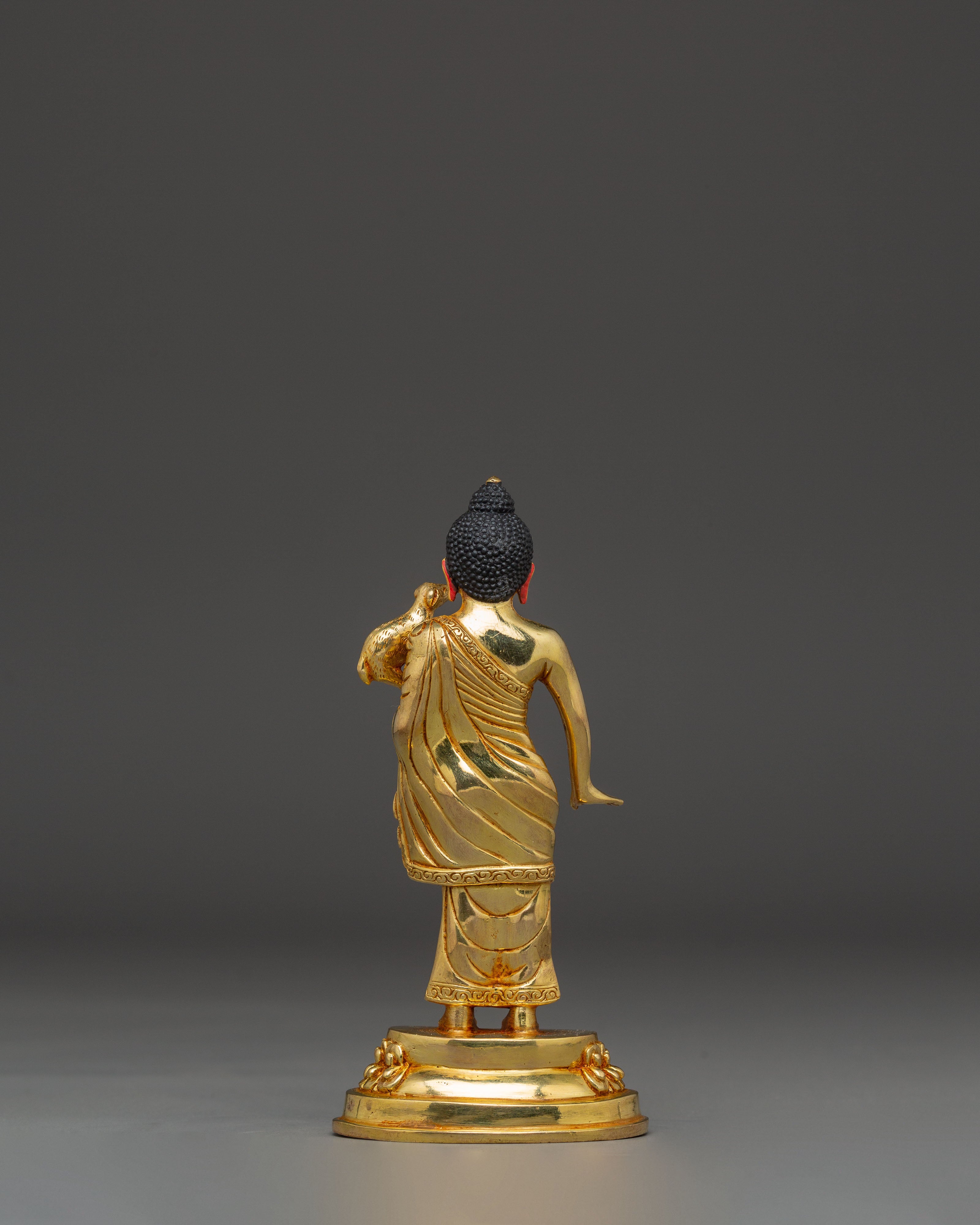 Gautama Buddha 24K Gold Gilded Statue – Nepalese Copper Artwork