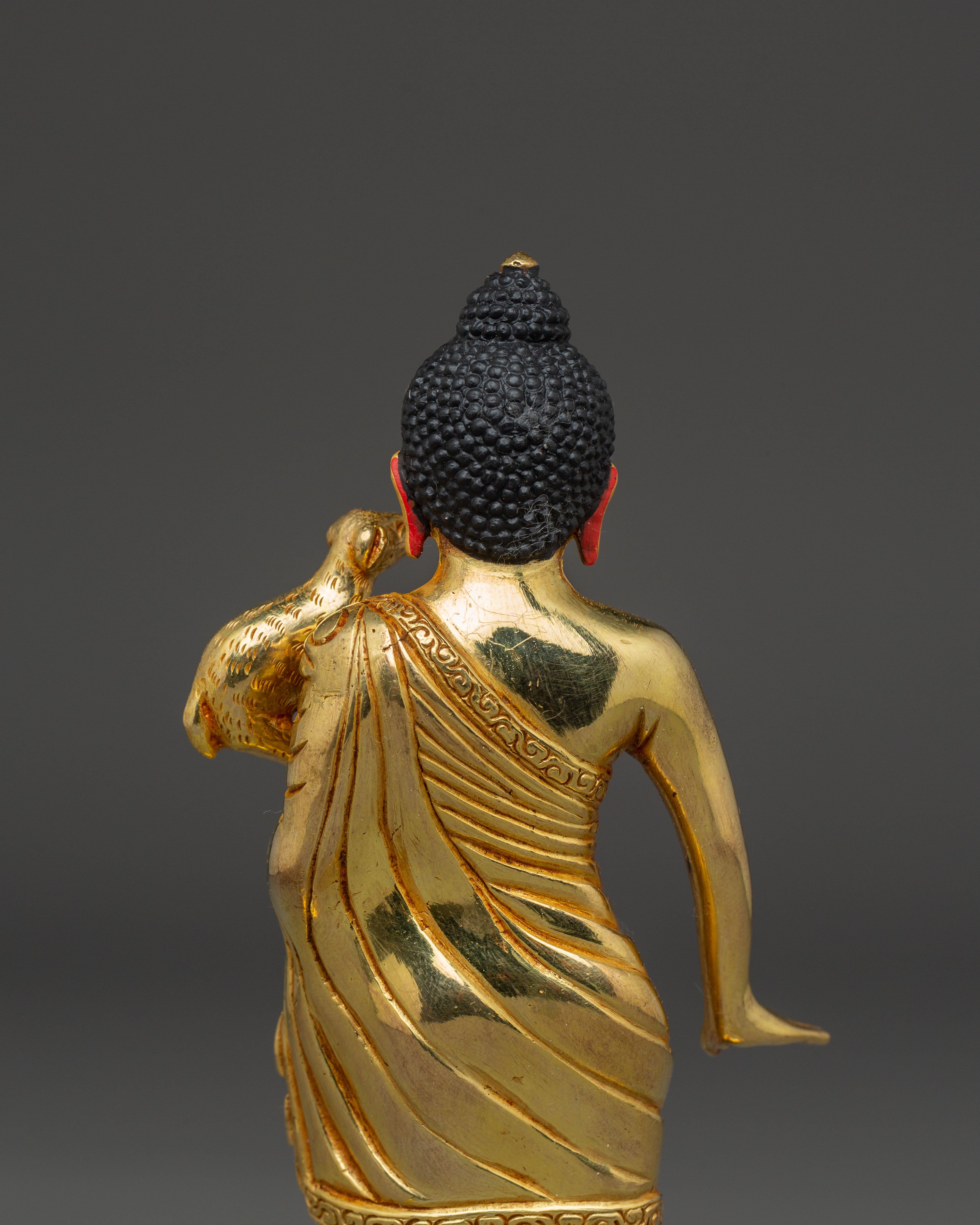 Gautama Buddha 24K Gold Gilded Statue – Nepalese Copper Artwork