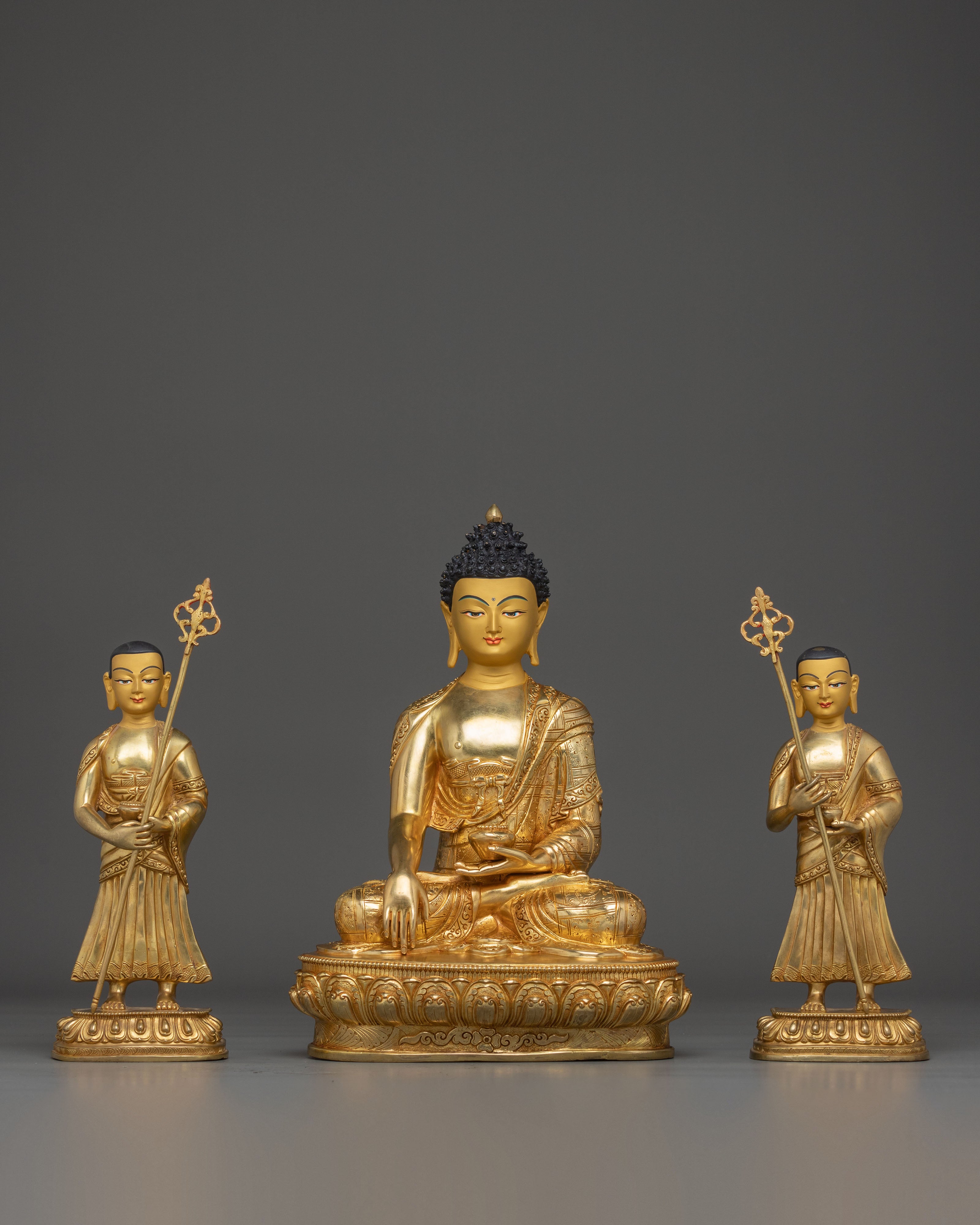 Statue of Shakyamuni Buddha with Ananda and Kashyapa