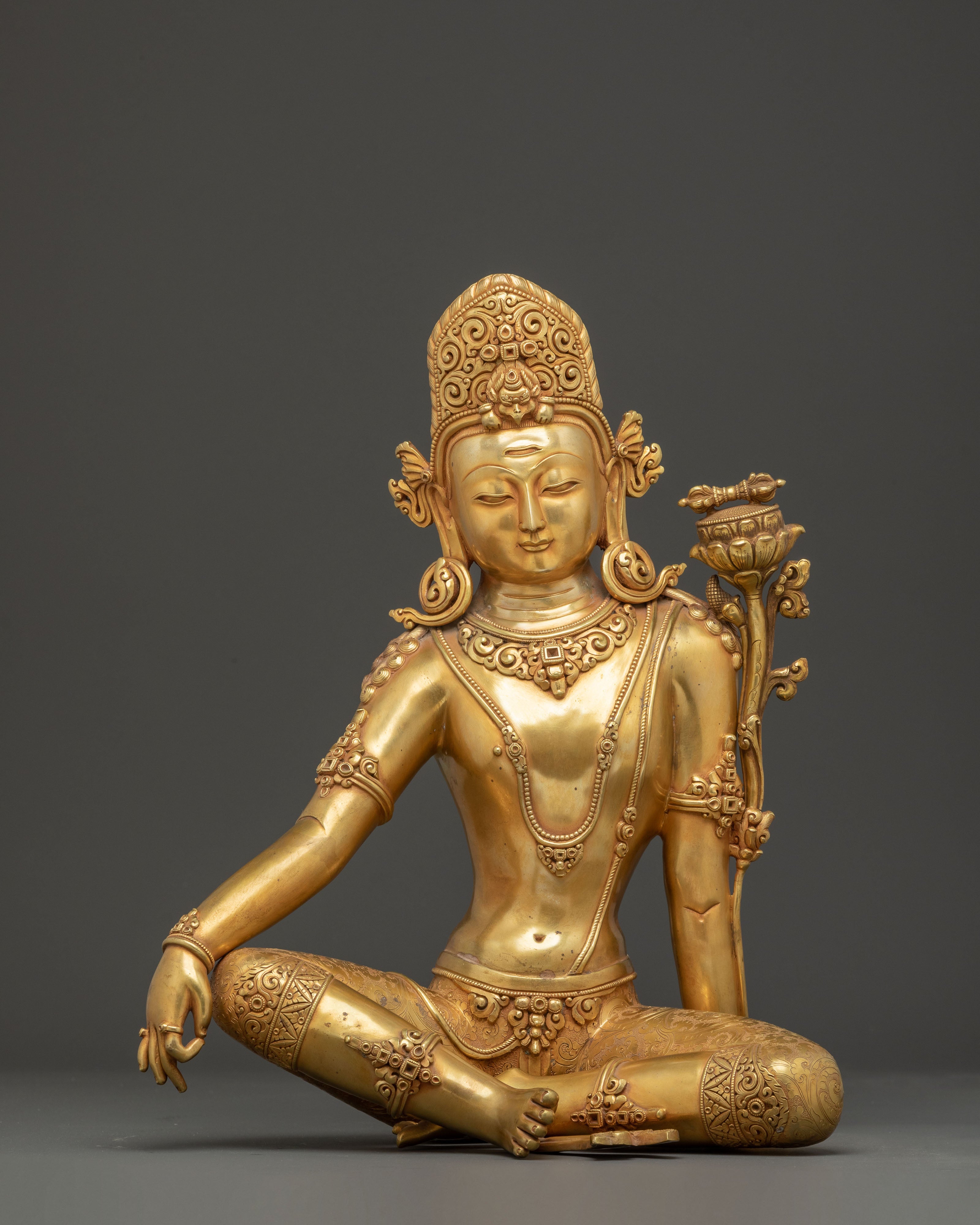 Golden Statue of Indra: The King of Gods