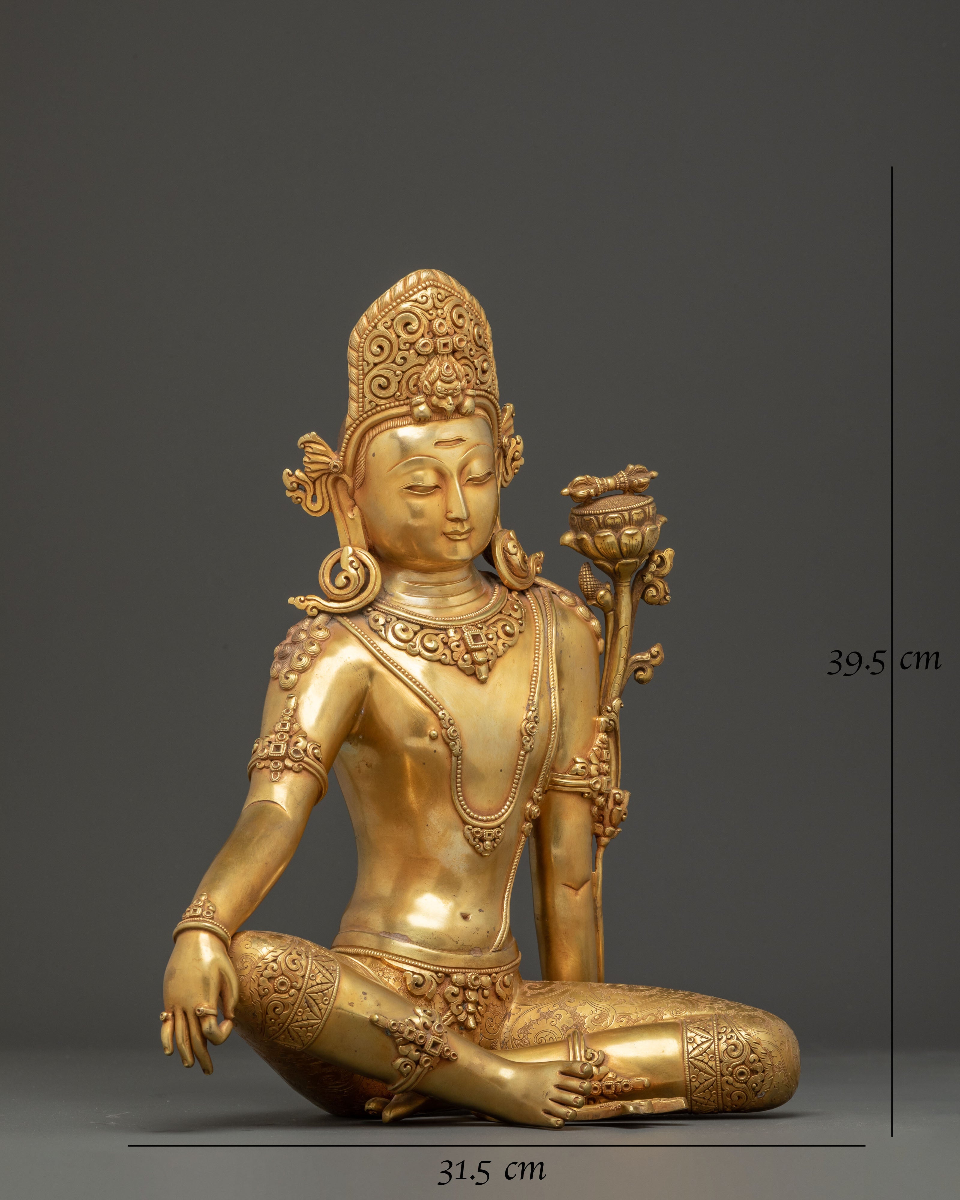 Golden Statue of Indra: The King of Gods