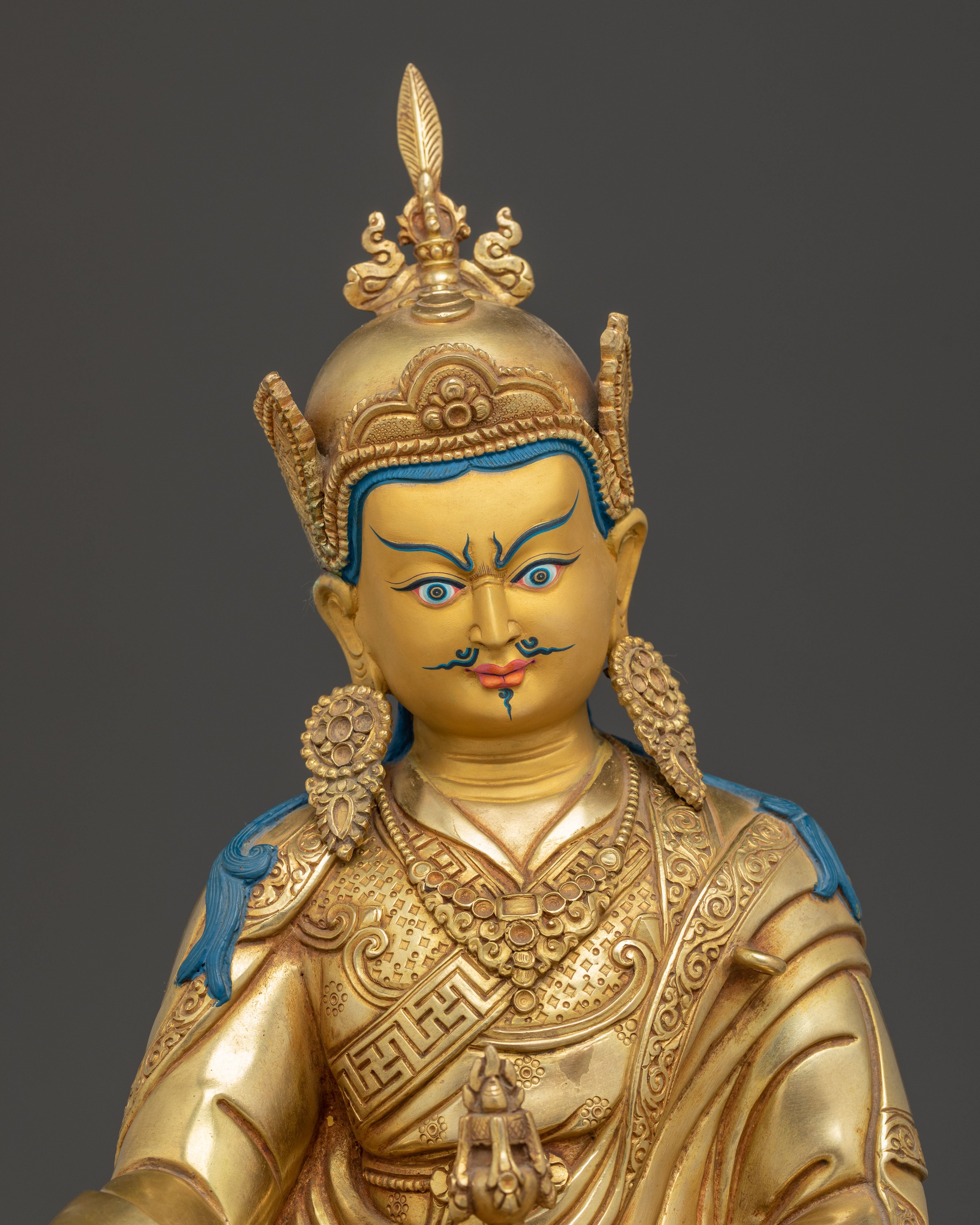 Padmasambhava Handmade Golden Statue | Guru Rinpoche Sculpture