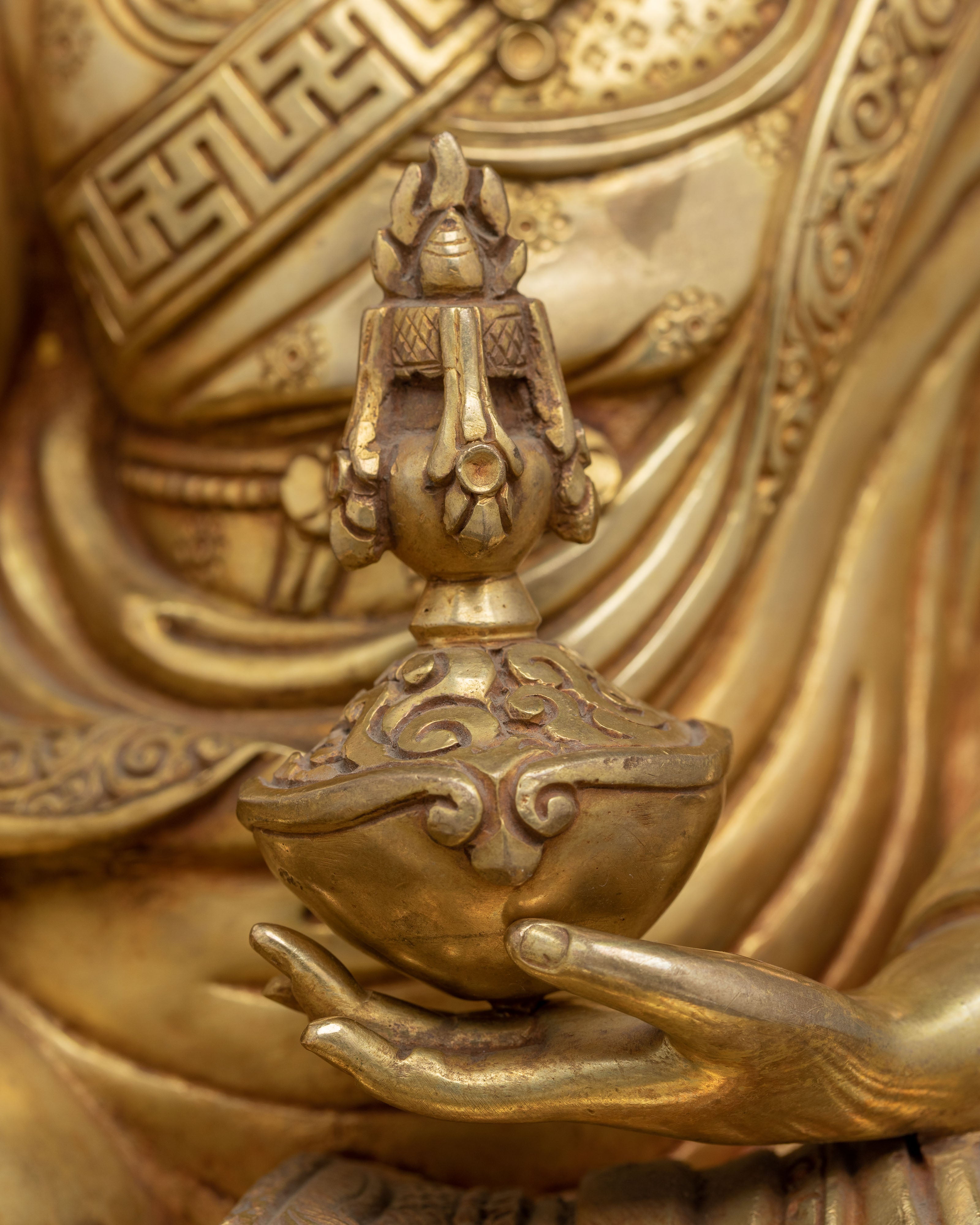 Padmasambhava Handmade Golden Statue | Guru Rinpoche Sculpture
