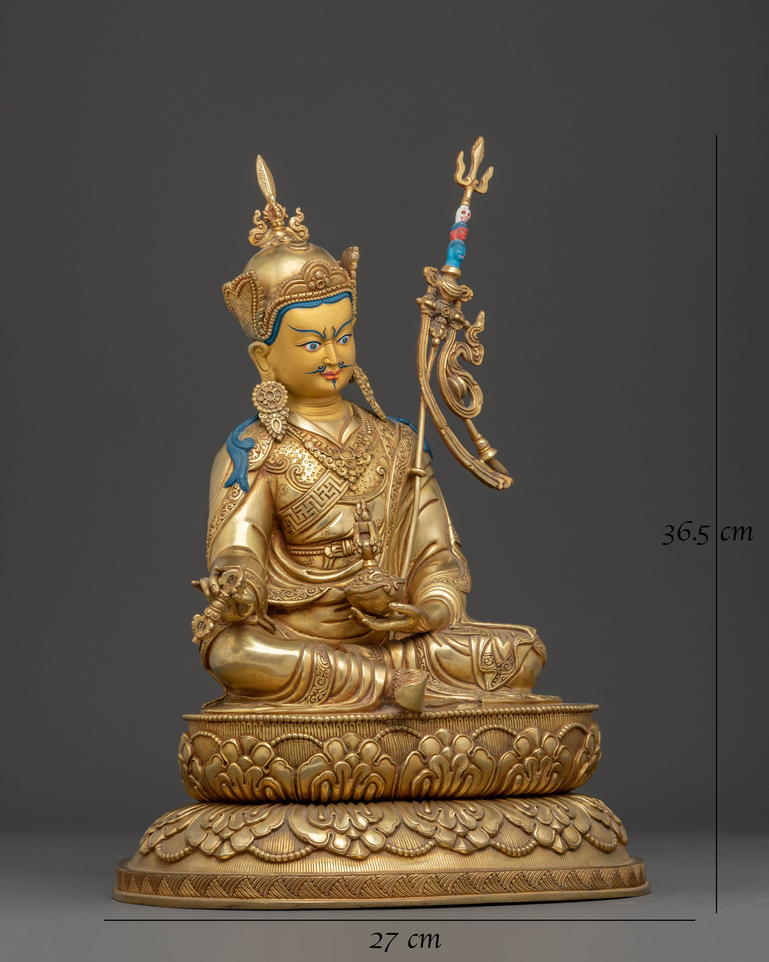 Padmasambhava Handmade Golden Statue | Guru Rinpoche Sculpture