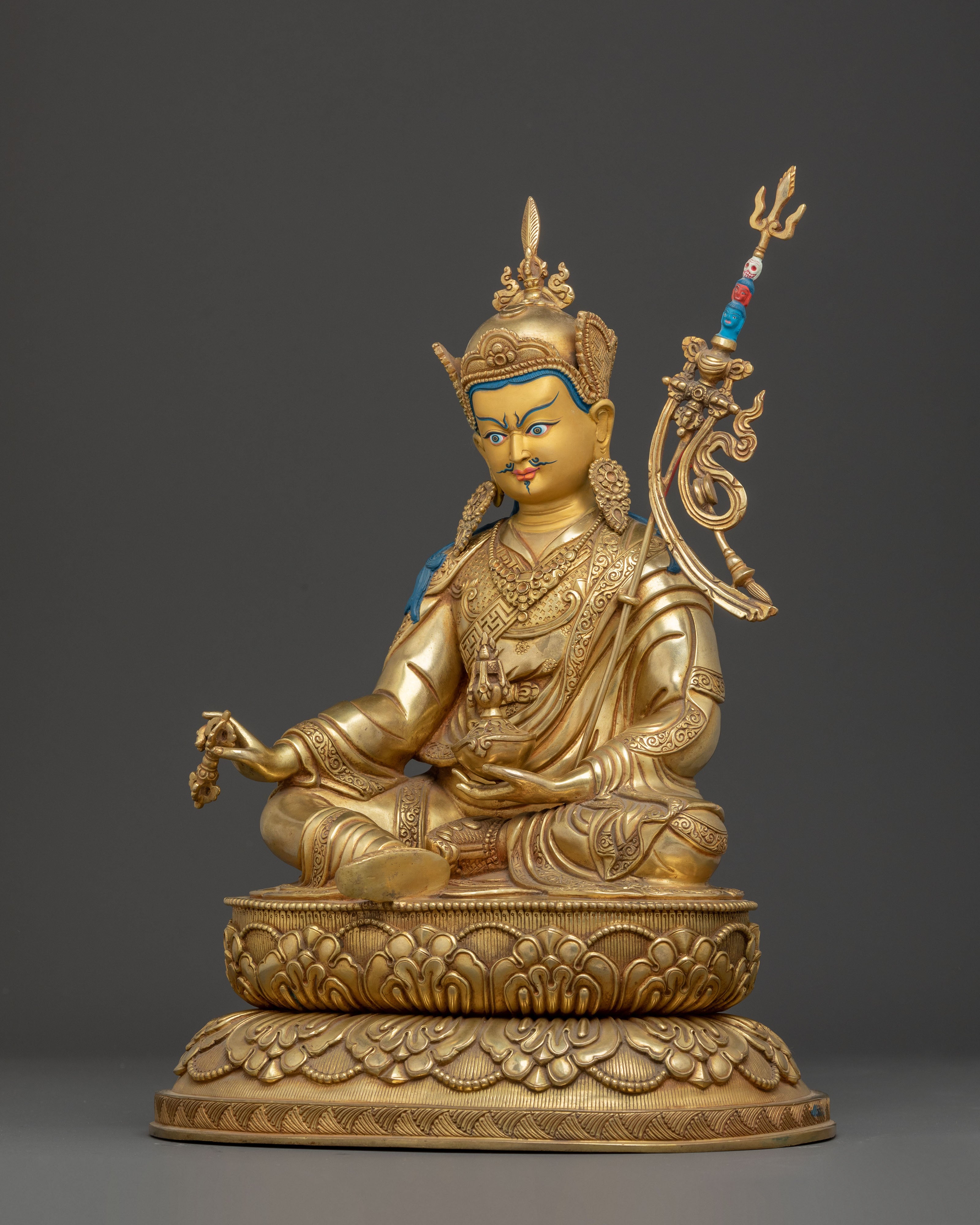 Padmasambhava Handmade Golden Statue | Guru Rinpoche Sculpture