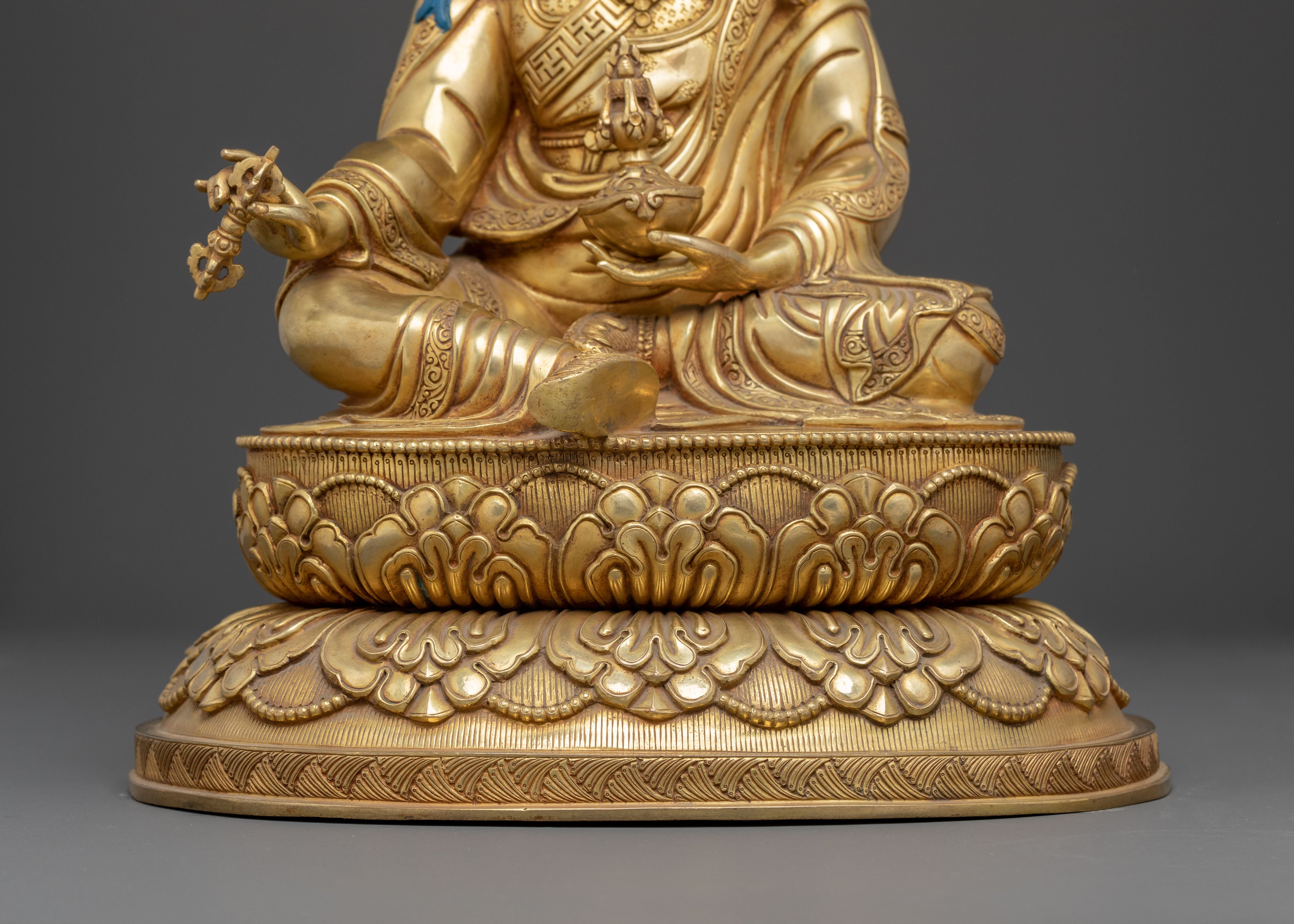 Padmasambhava Handmade Golden Statue | Guru Rinpoche Sculpture