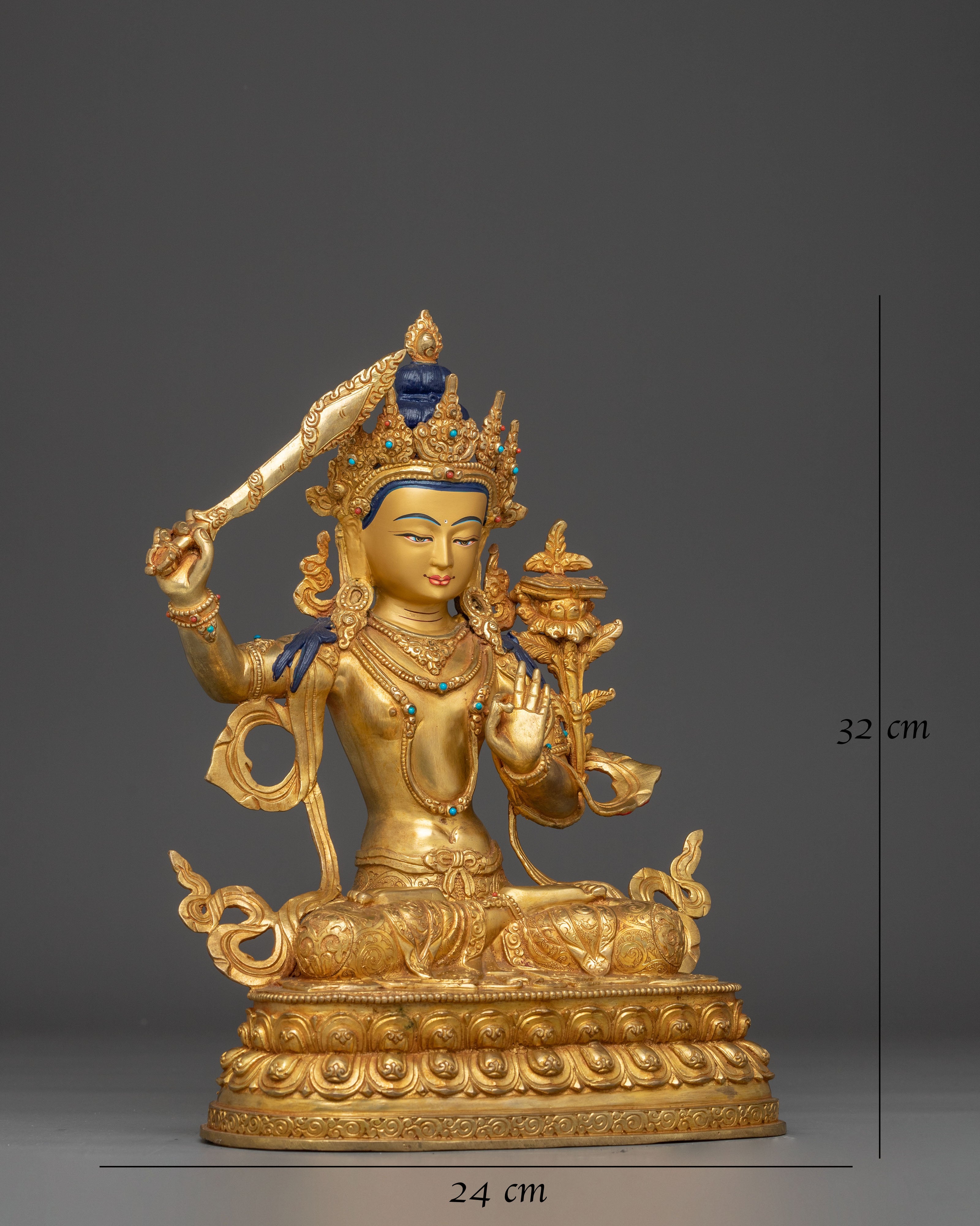 Divine Wisdom Bodhisattva Manjushri Figurine