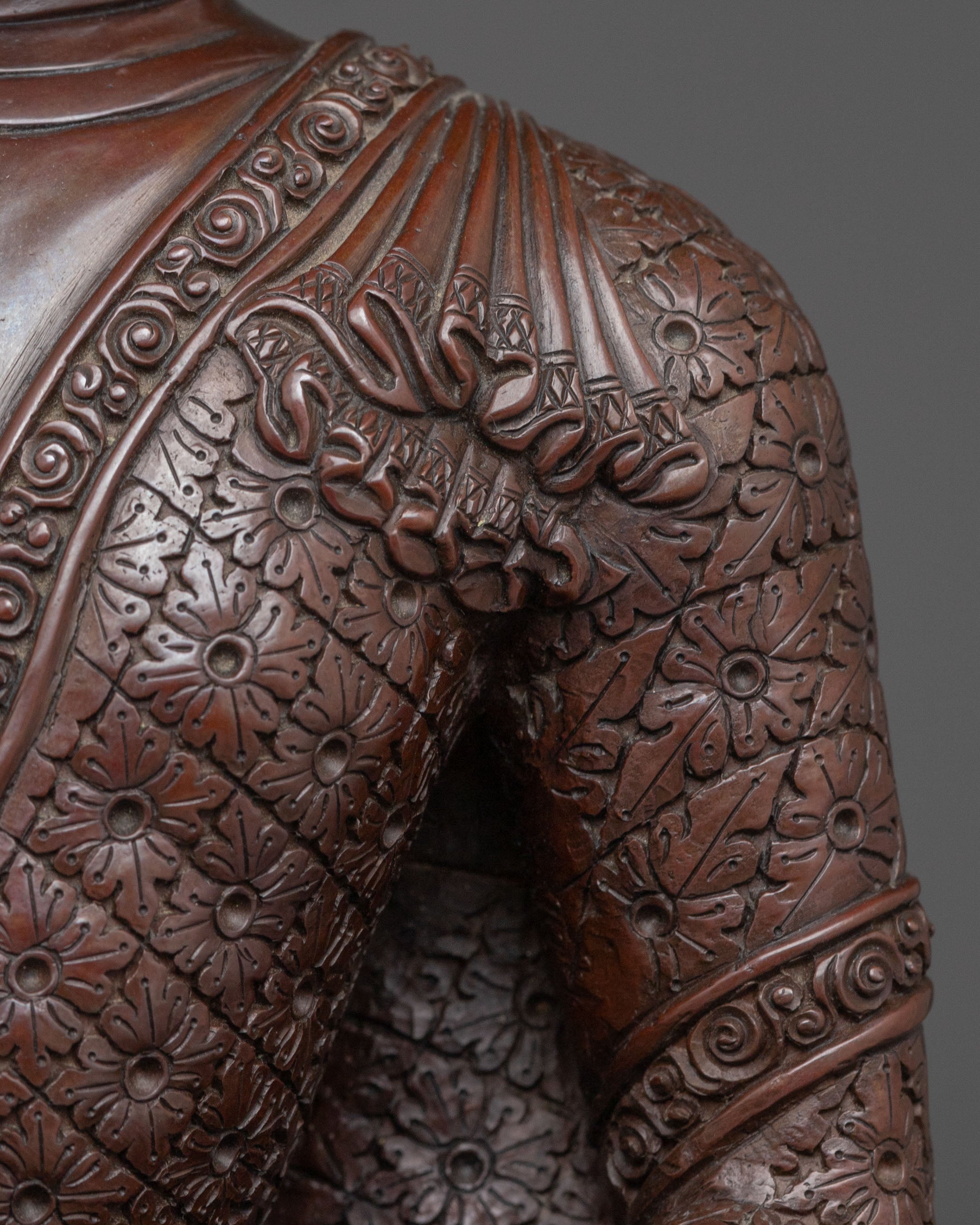 Shakyamuni Buddha Oxidized Copper Handmade Sculpture