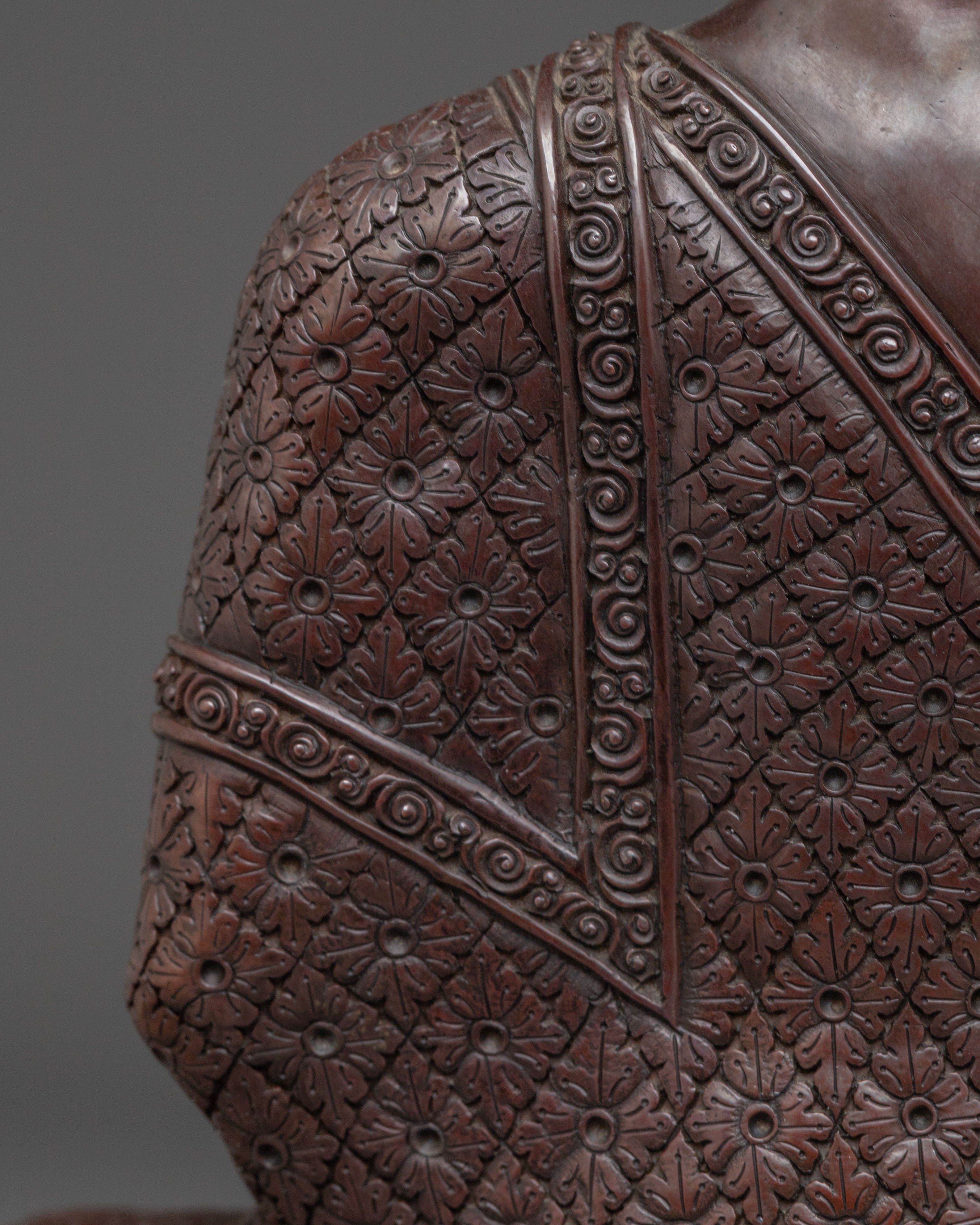 Shakyamuni Buddha Oxidized Copper Handmade Sculpture