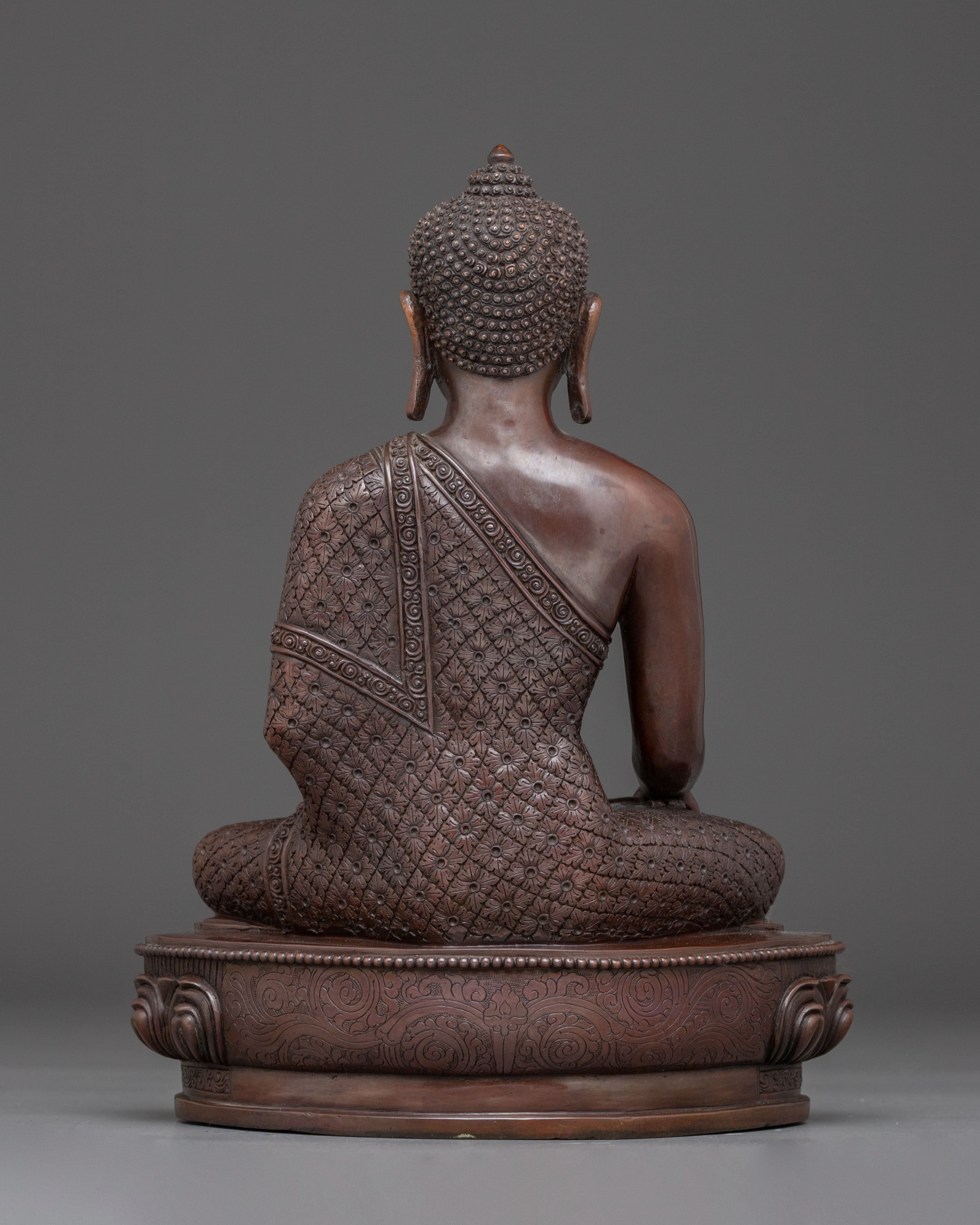 Shakyamuni Buddha Oxidized Copper Handmade Sculpture