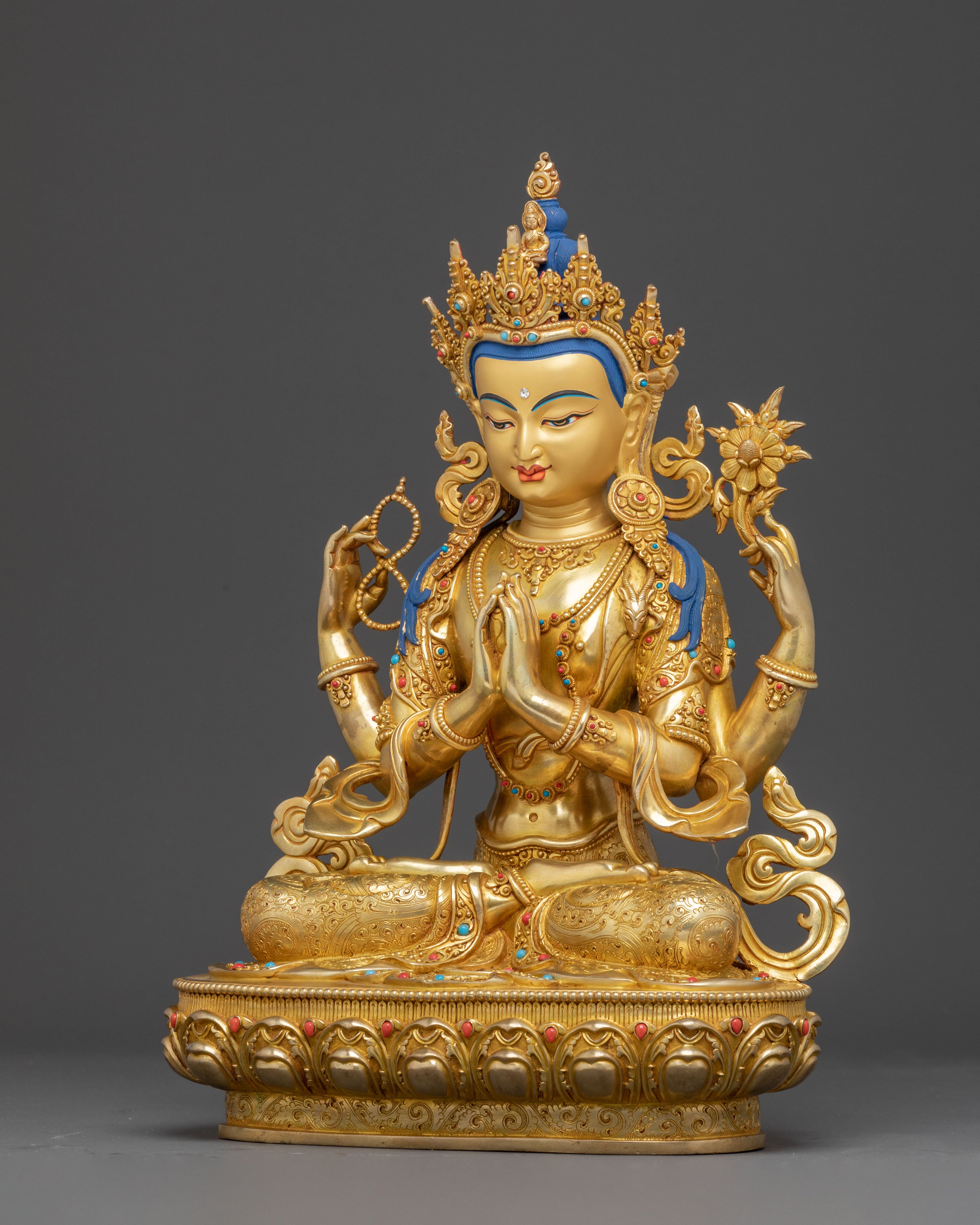 Golden Statue of Bodhisattva Chenrezig