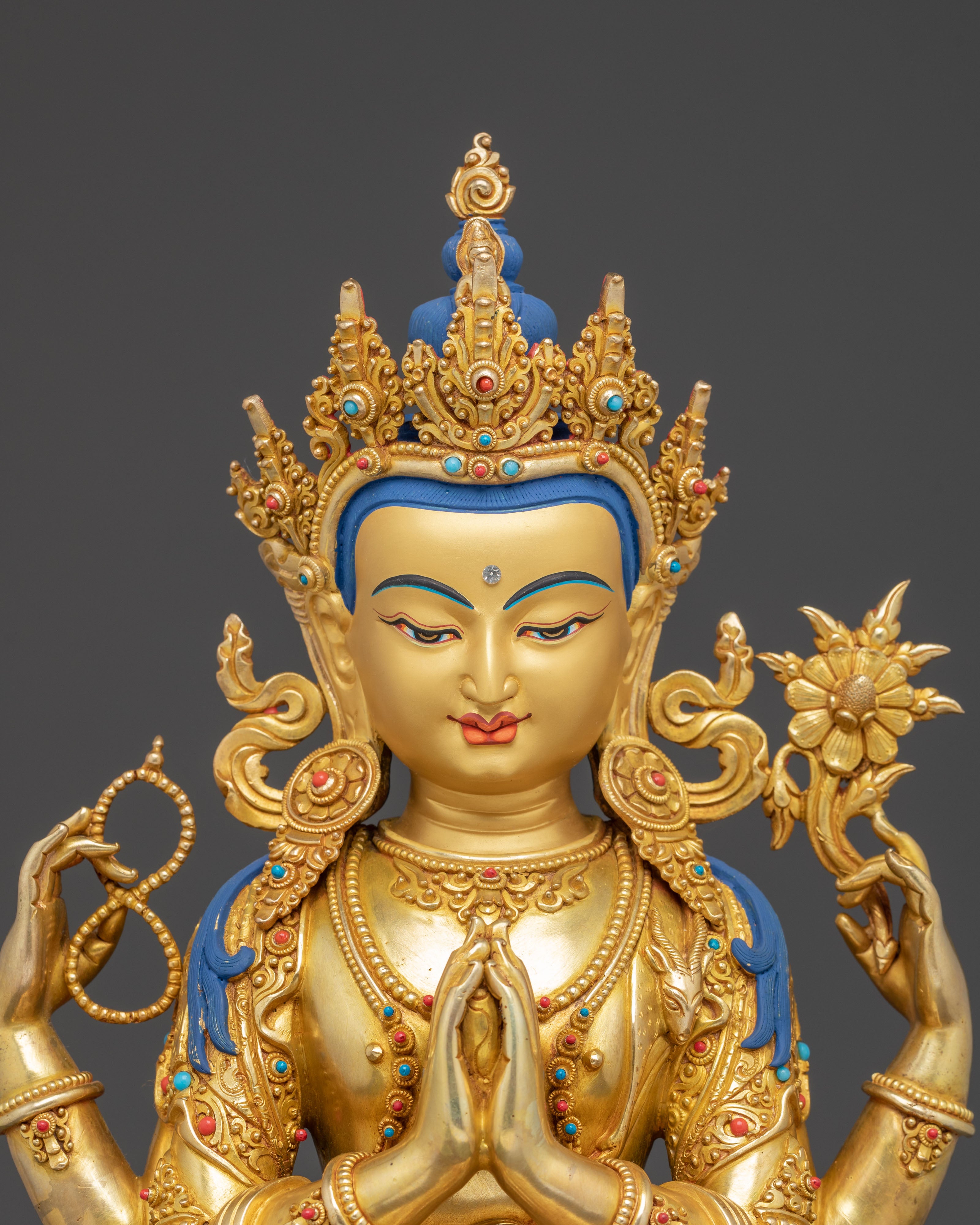 Golden Statue of Bodhisattva Chenrezig