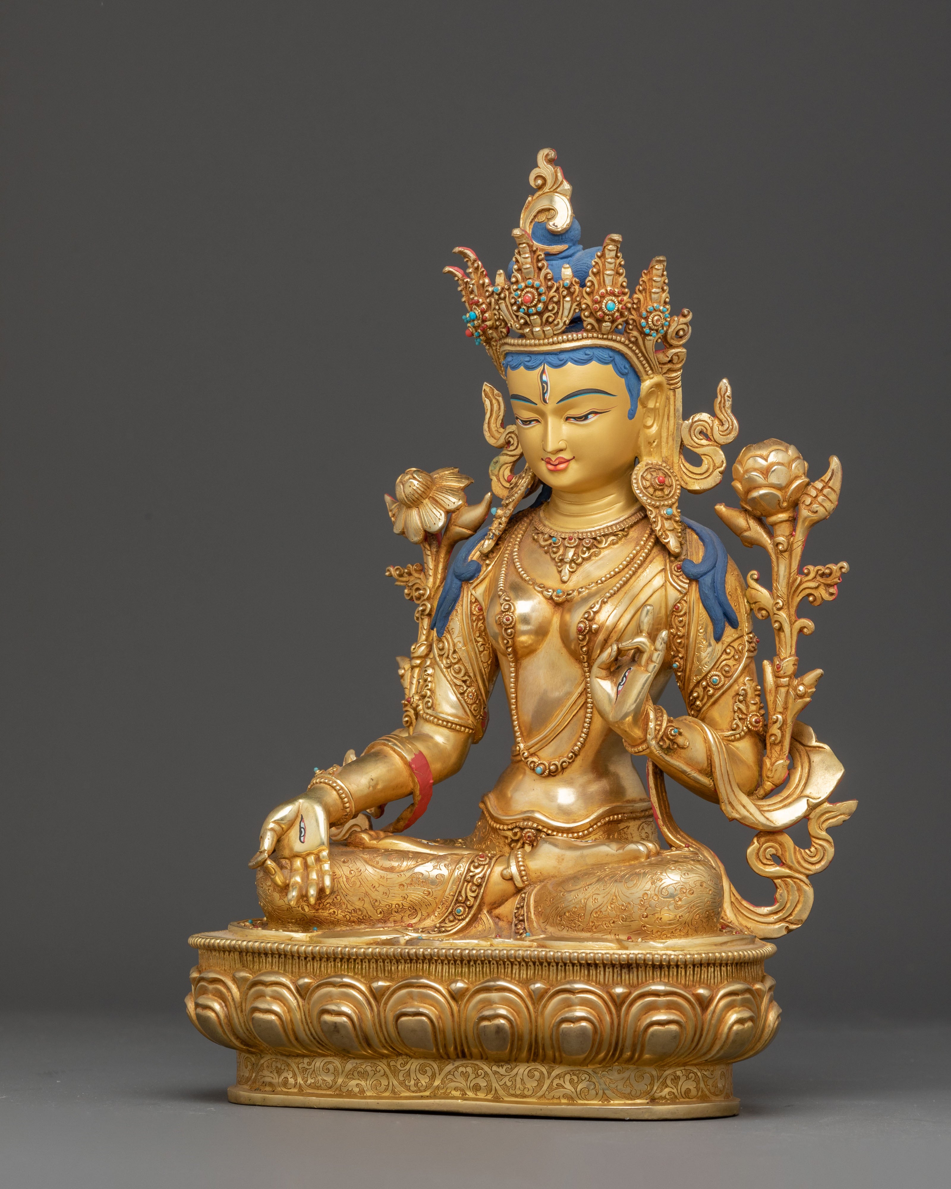 Seven-eyed Healing Goddess White Tara Sculpture