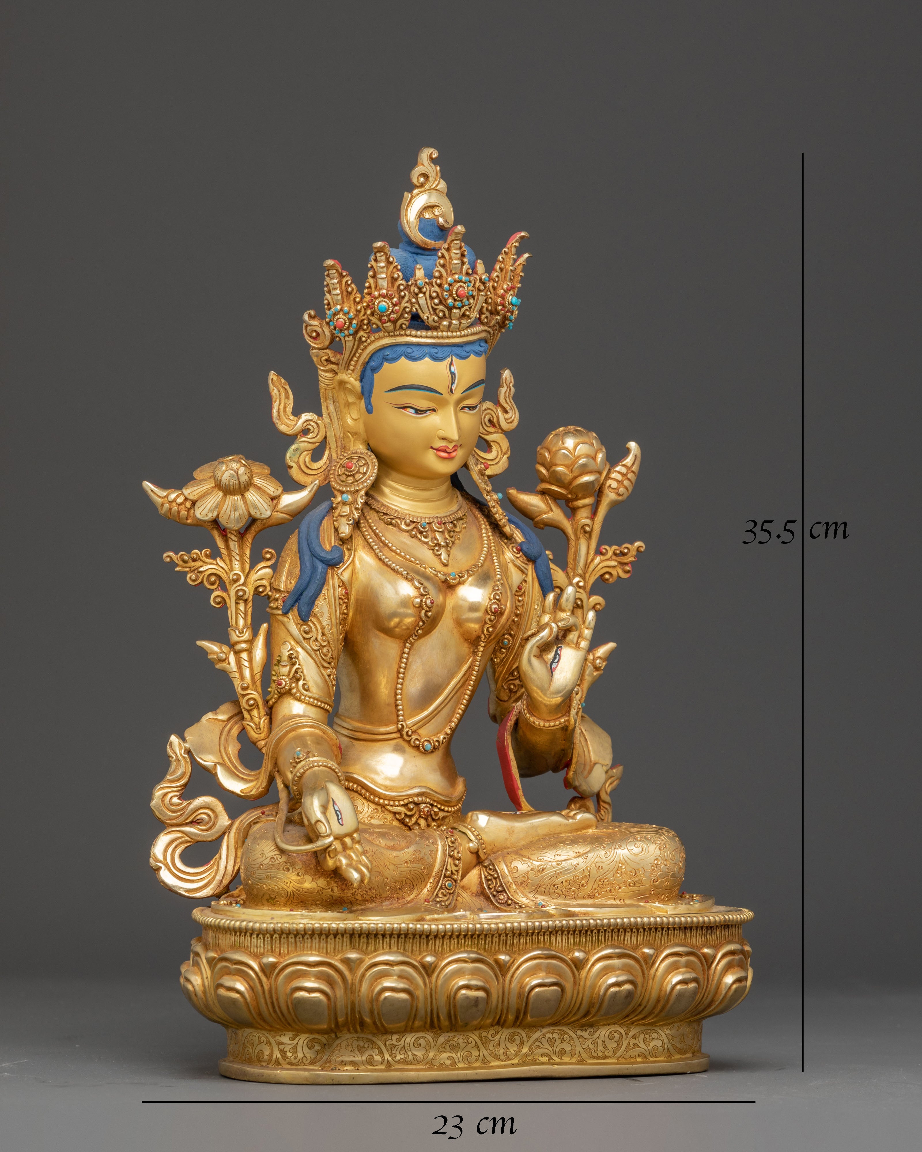 Seven-eyed Healing Goddess White Tara Sculpture
