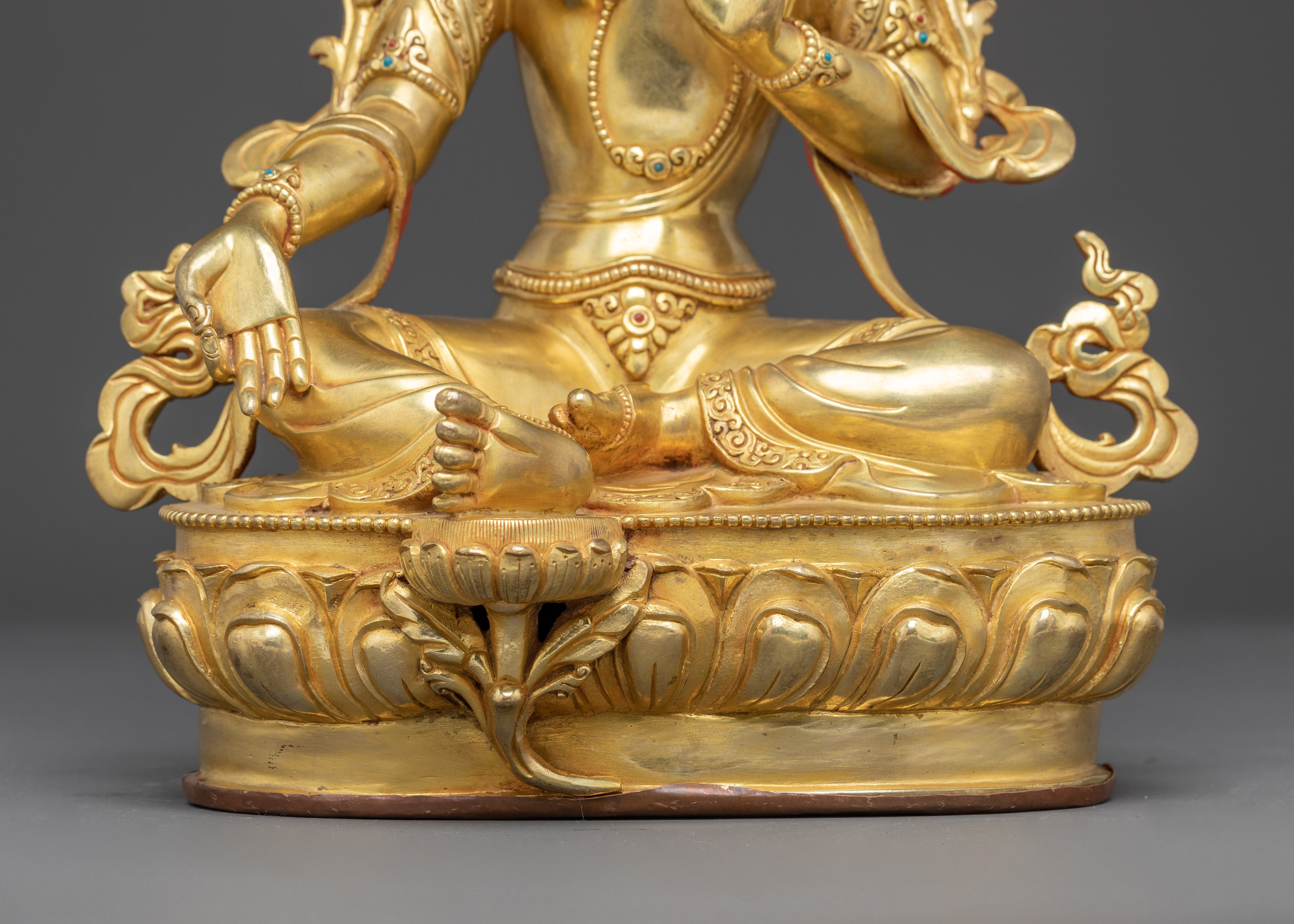 Golden Statue of Mother Green Tara | Himlayan Handmade Sculpture