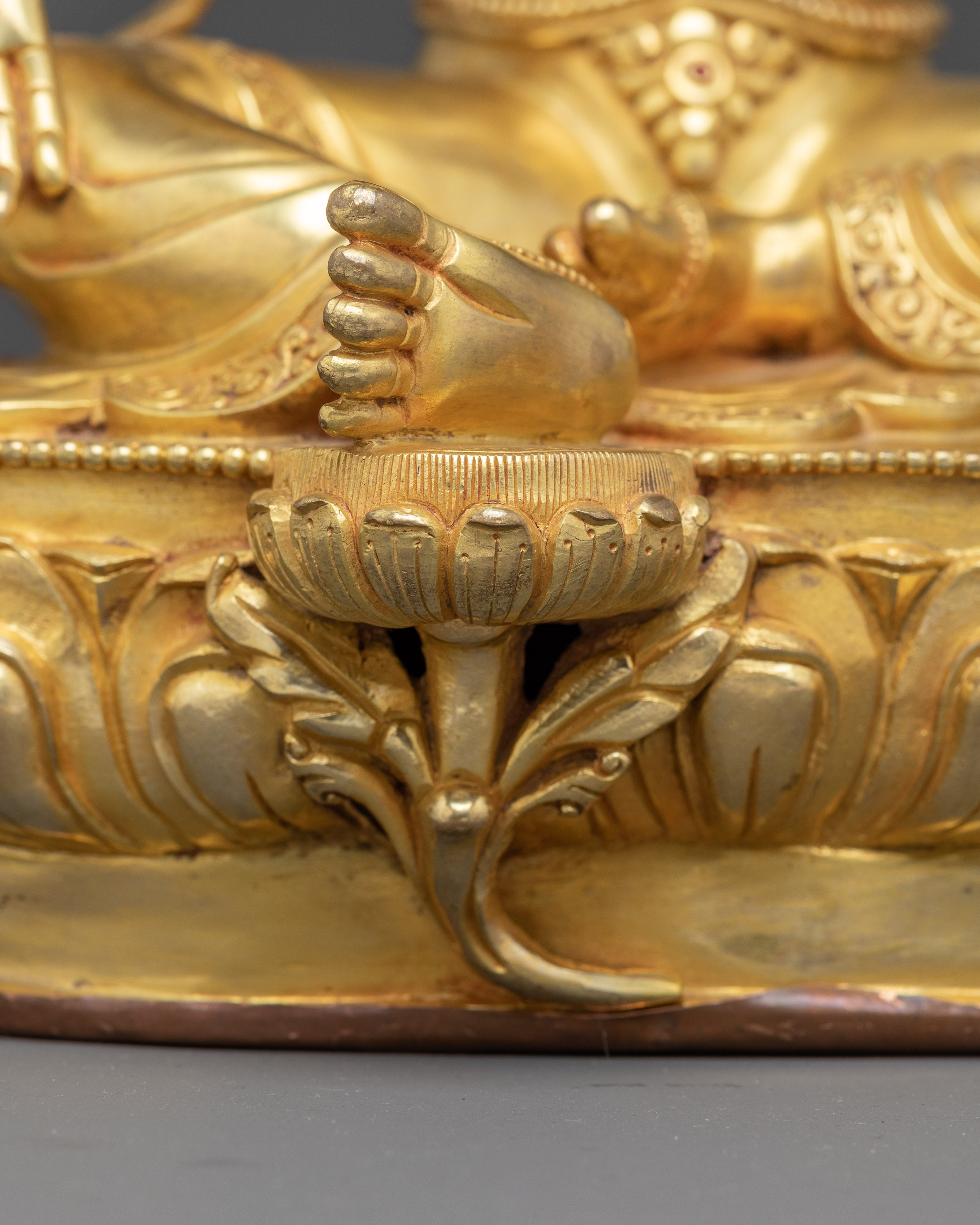 Golden Statue of Mother Green Tara | Himlayan Handmade Sculpture