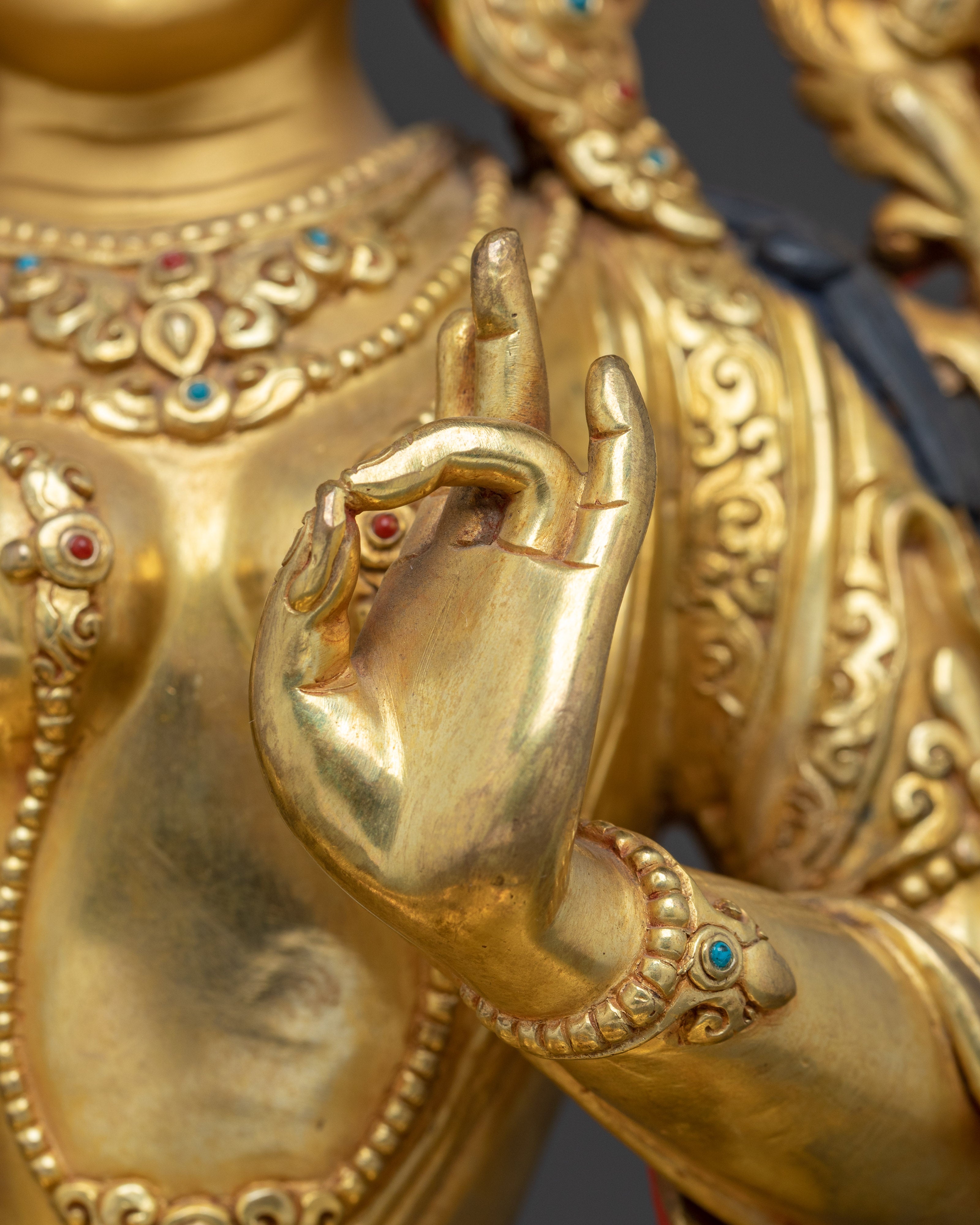 Golden Statue of Mother Green Tara | Himlayan Handmade Sculpture