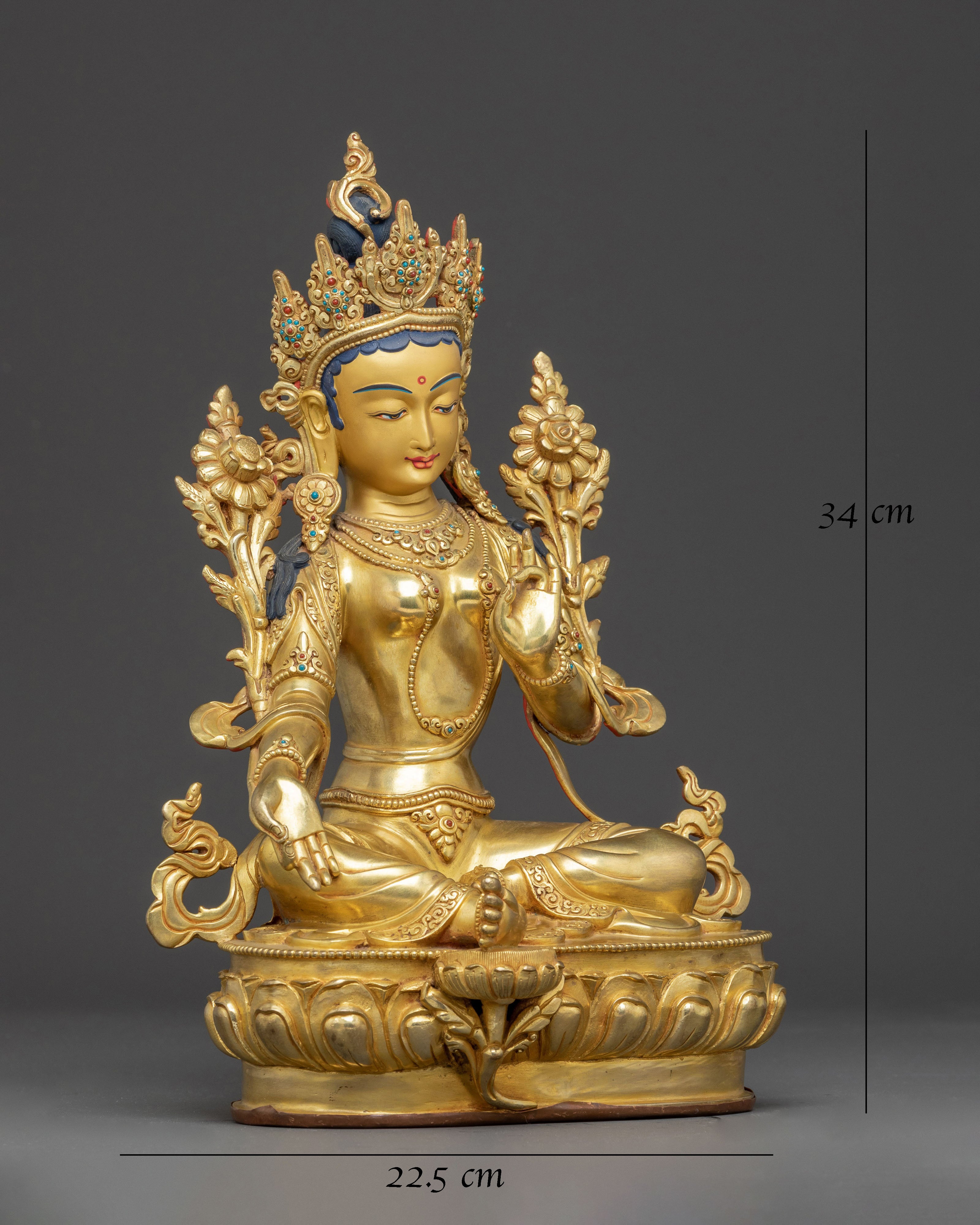Golden Statue of Mother Green Tara