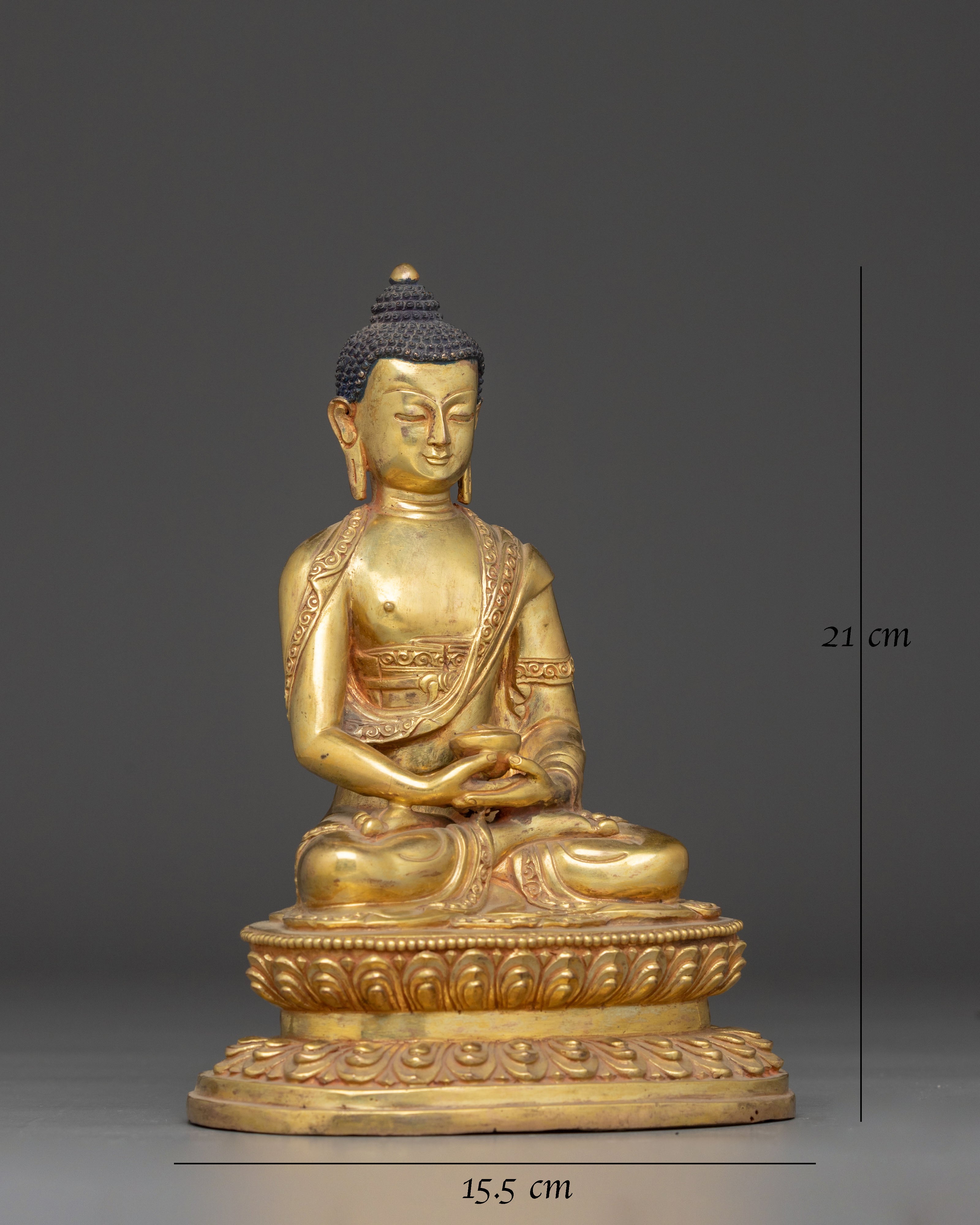 8.3 Inch Golden Statue of Buddha Amitabha