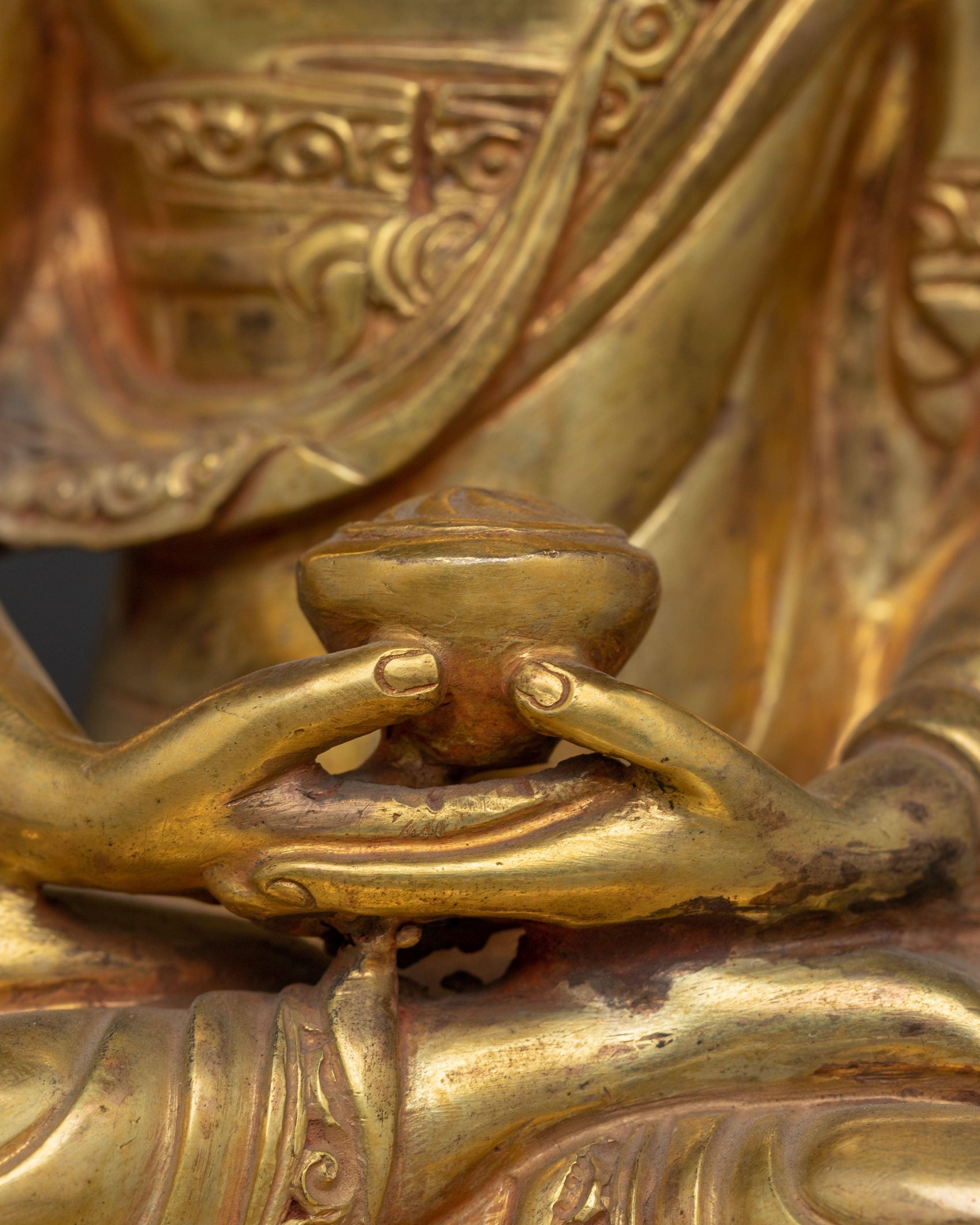 8.3 Inch Golden Statue of Buddha Amitabha | Pure Land Buddha