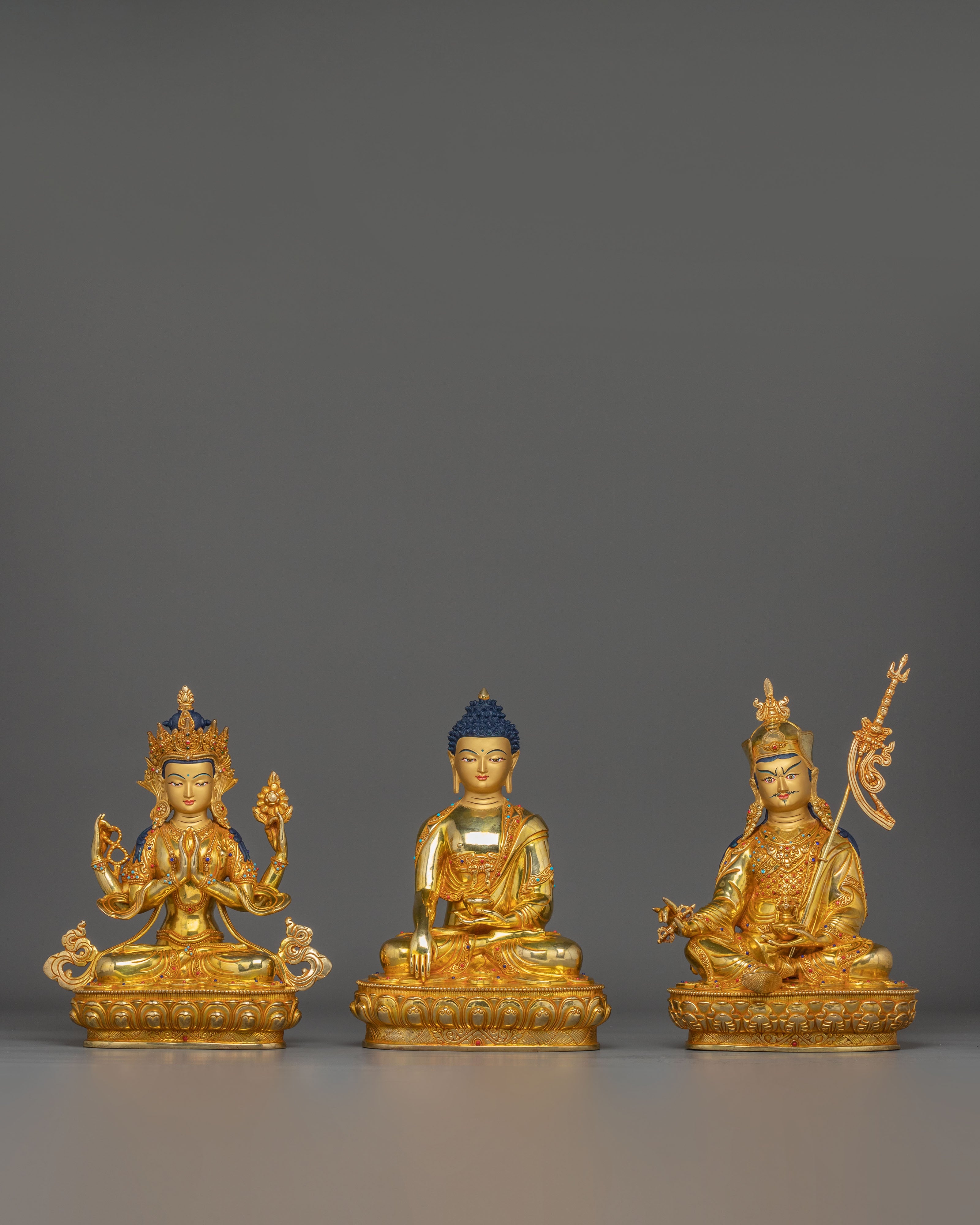 Statue set of Buddha Dharma and Sangha