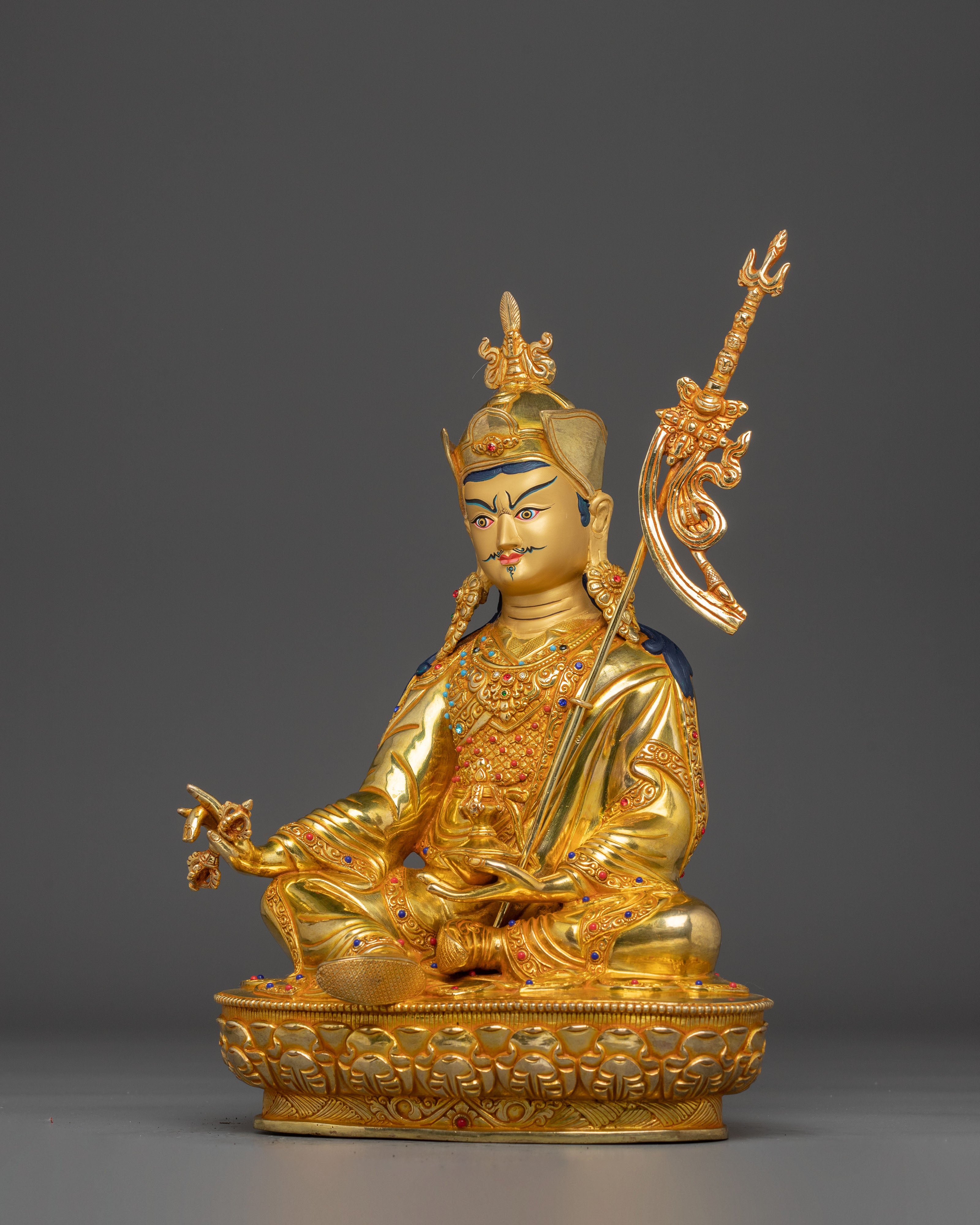Radiant Statue of Vajra Master Guru Rinpoche | Padmasambhava Sculpture