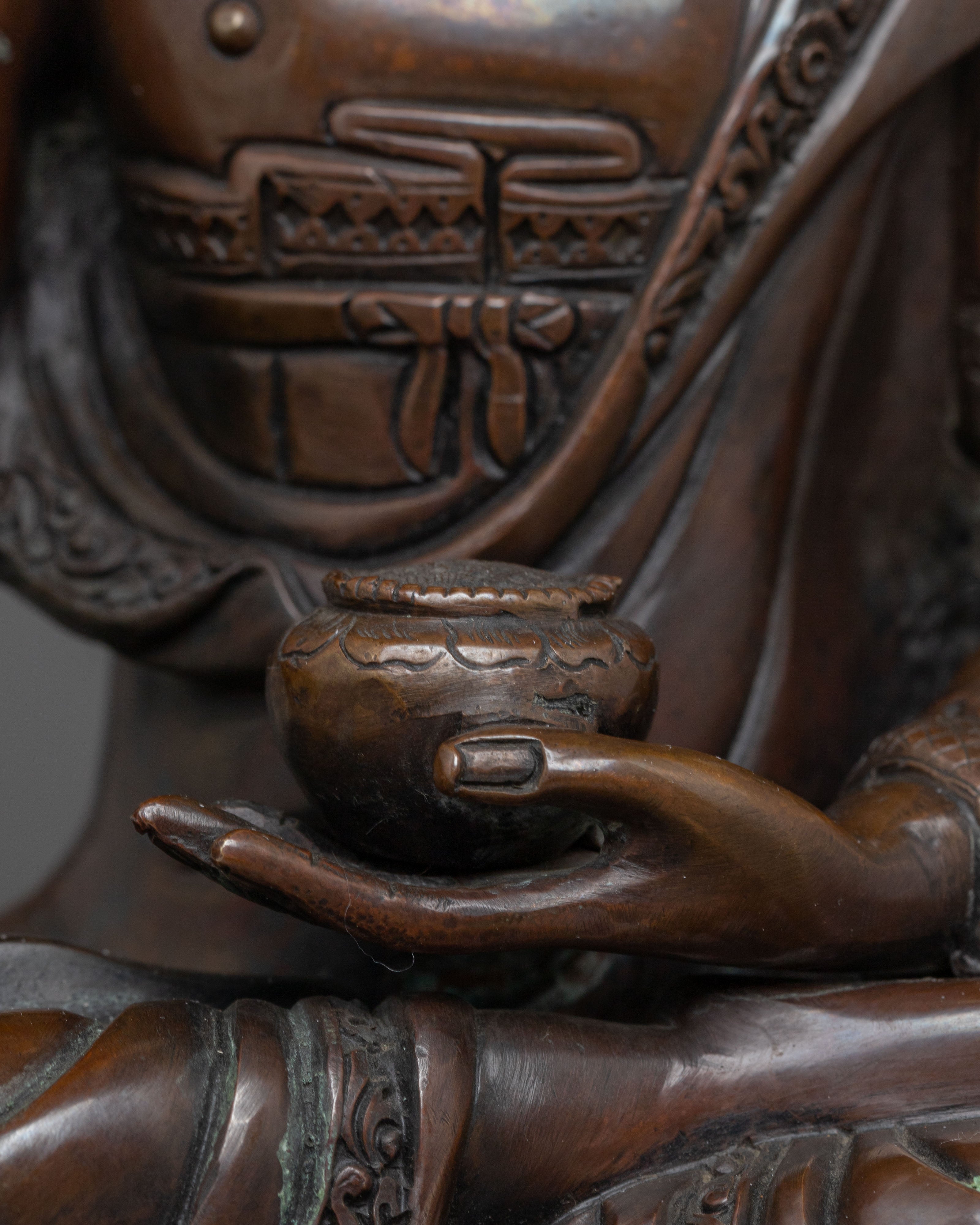 Oxidized Copper Statue of Buddha Shakyamuni
