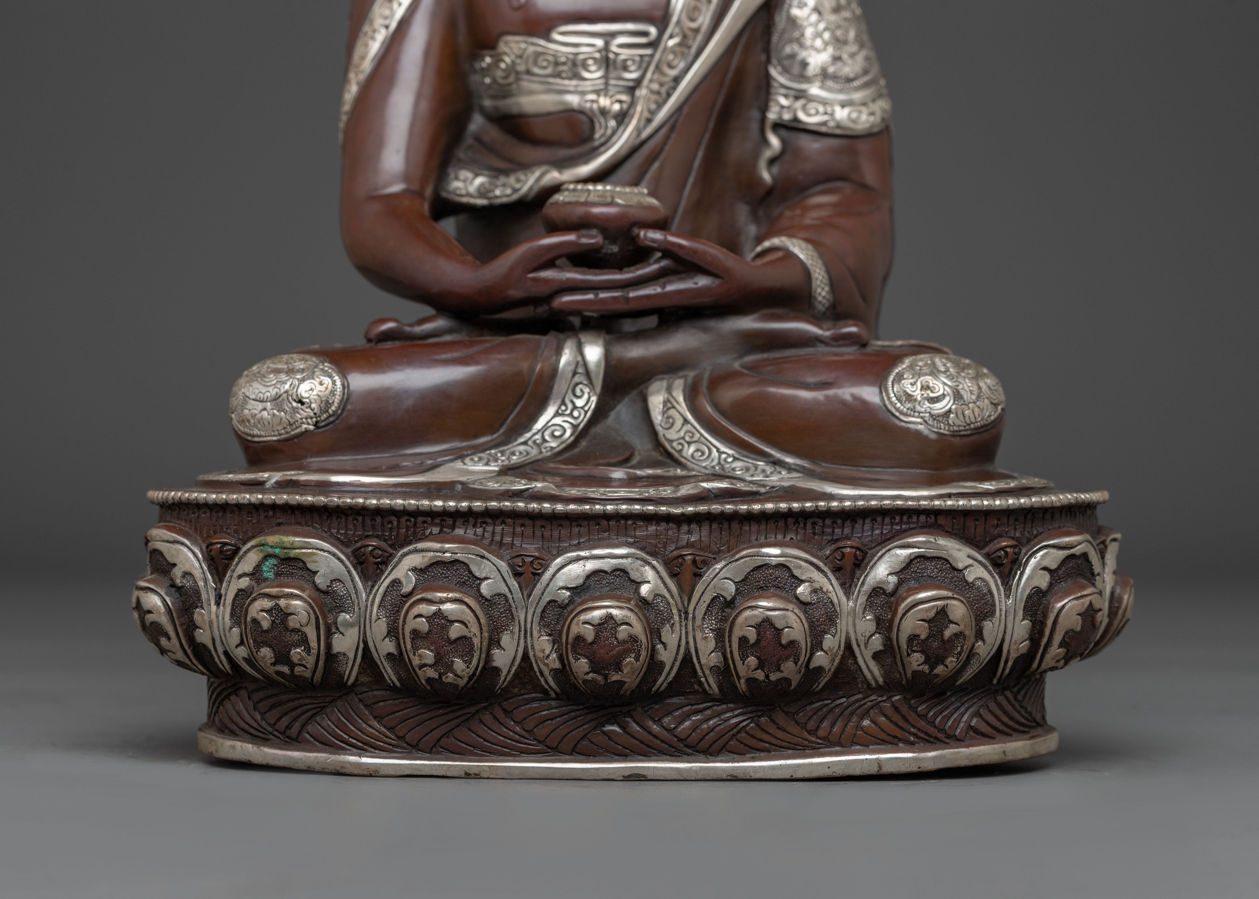 Oxidized Copper Statue of Amitabha Buddha