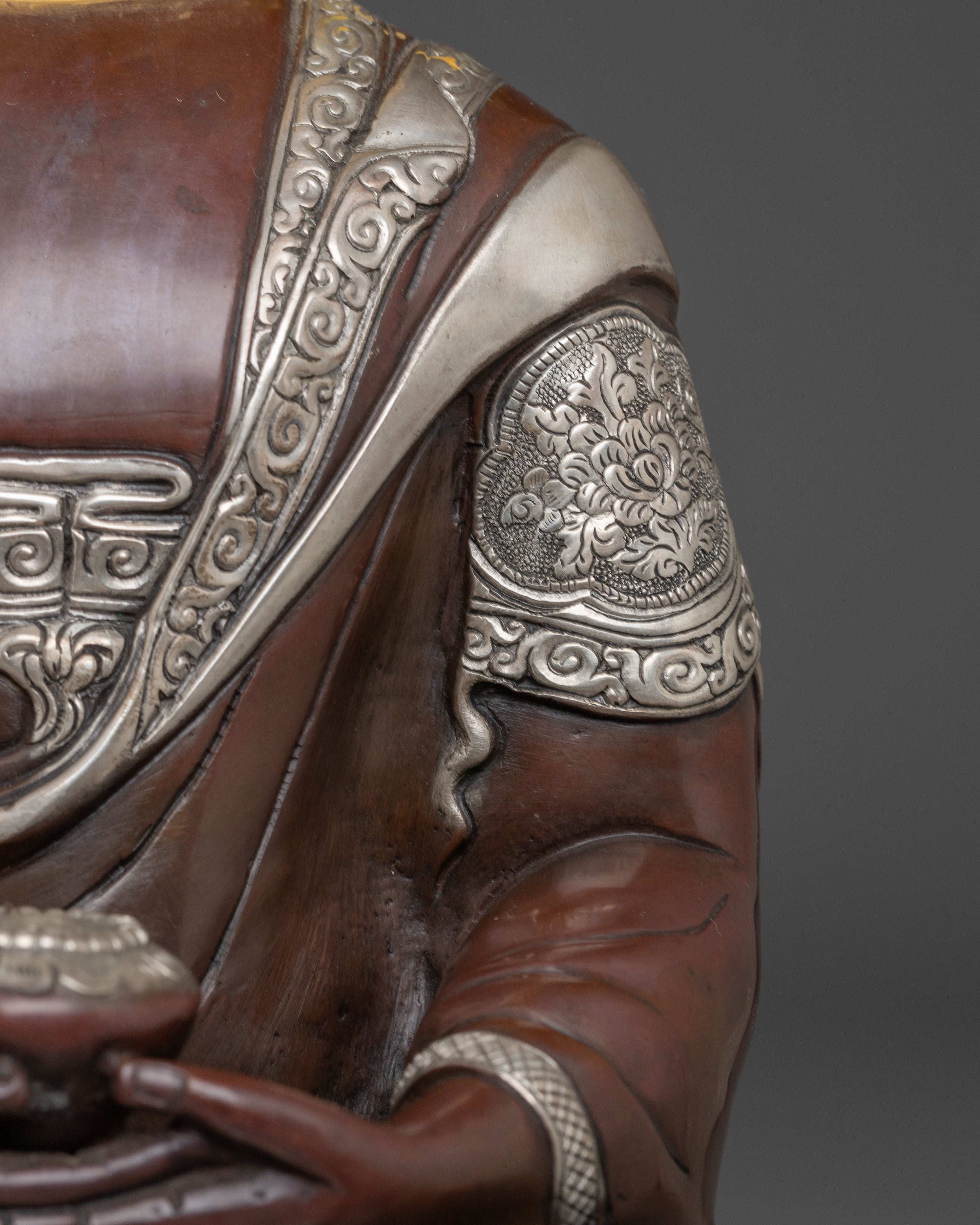 Oxidized Copper Statue of Amitabha Buddha