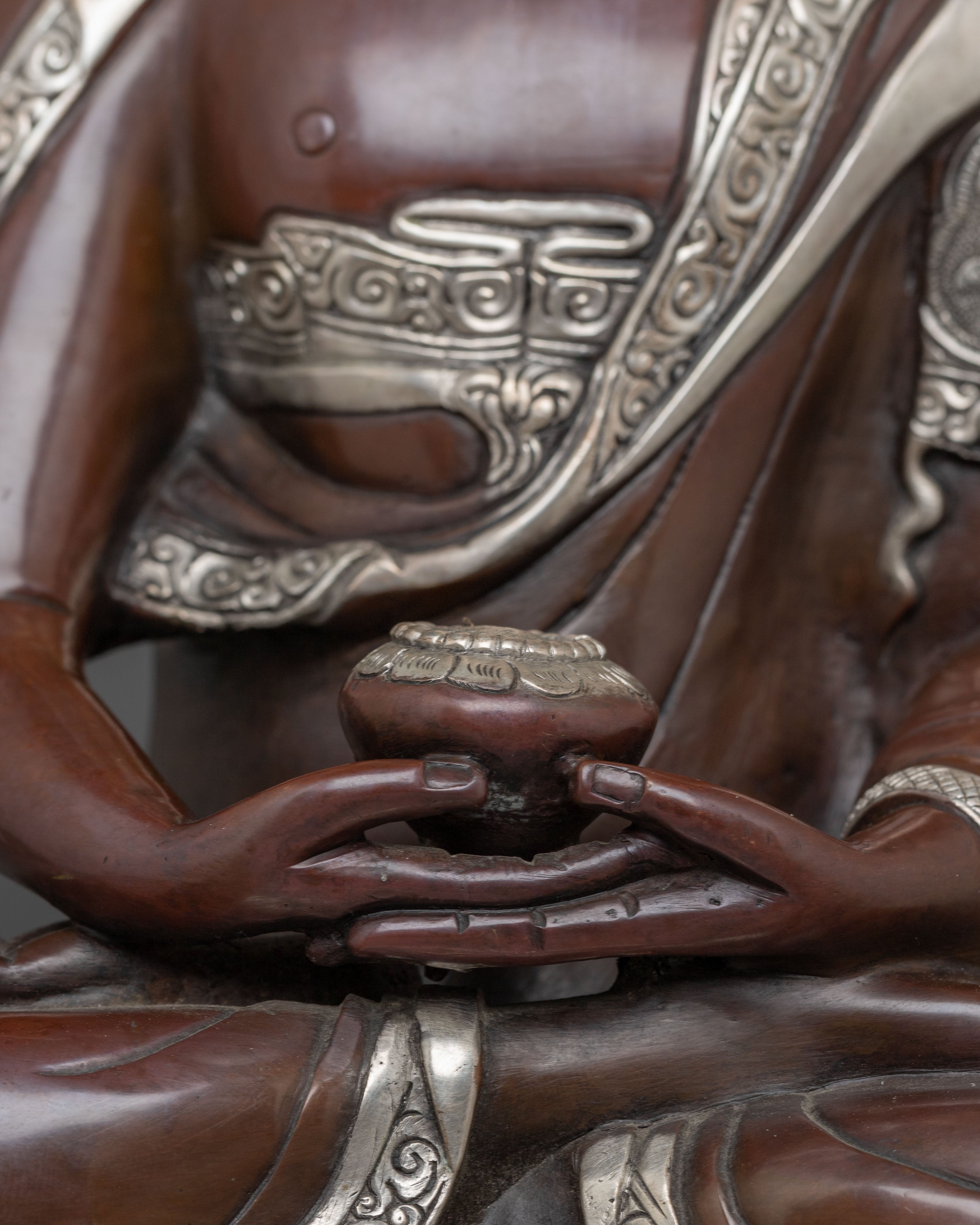 Oxidized Copper Statue of Amitabha Buddha