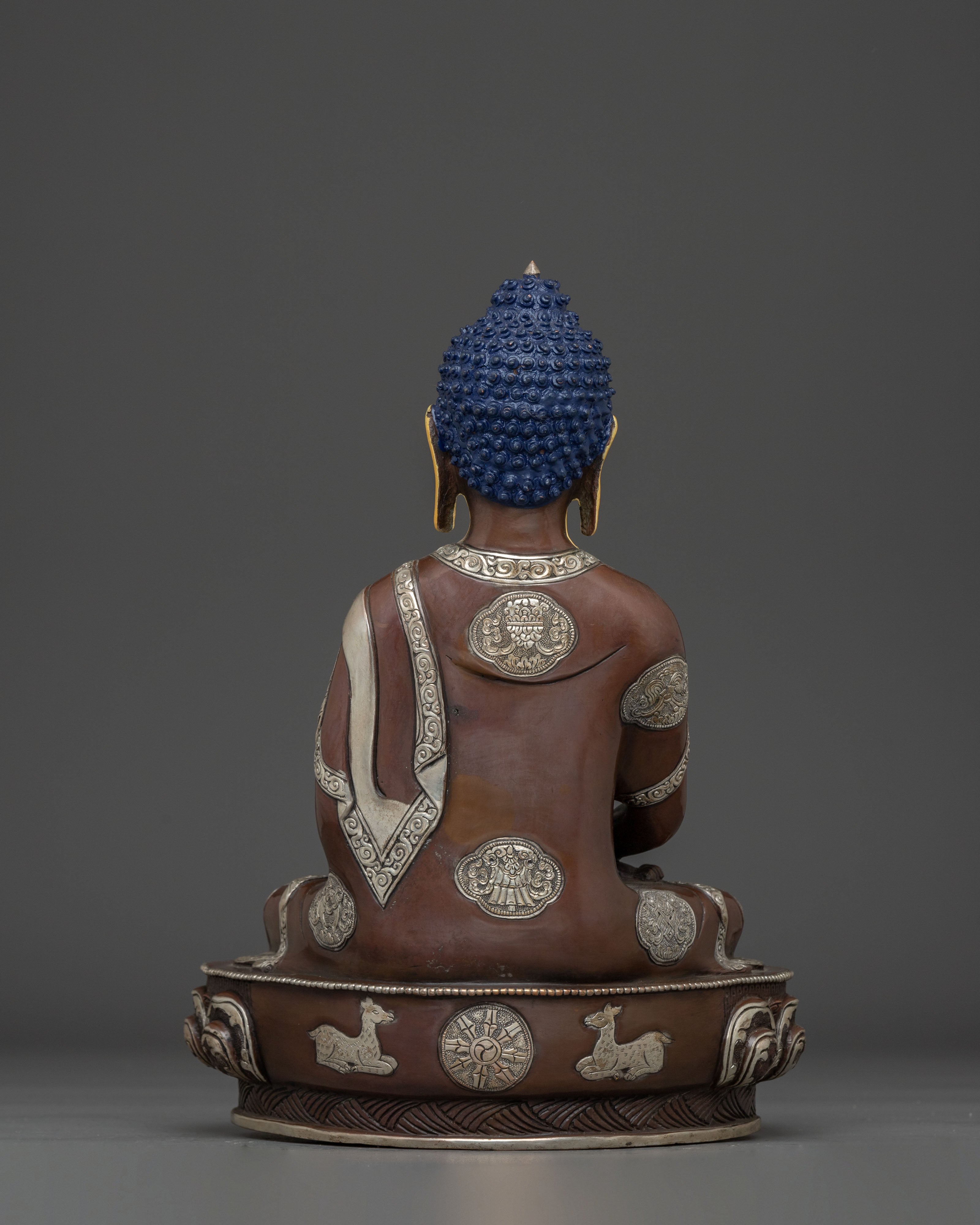 Oxidized Copper Statue of Amitabha Buddha