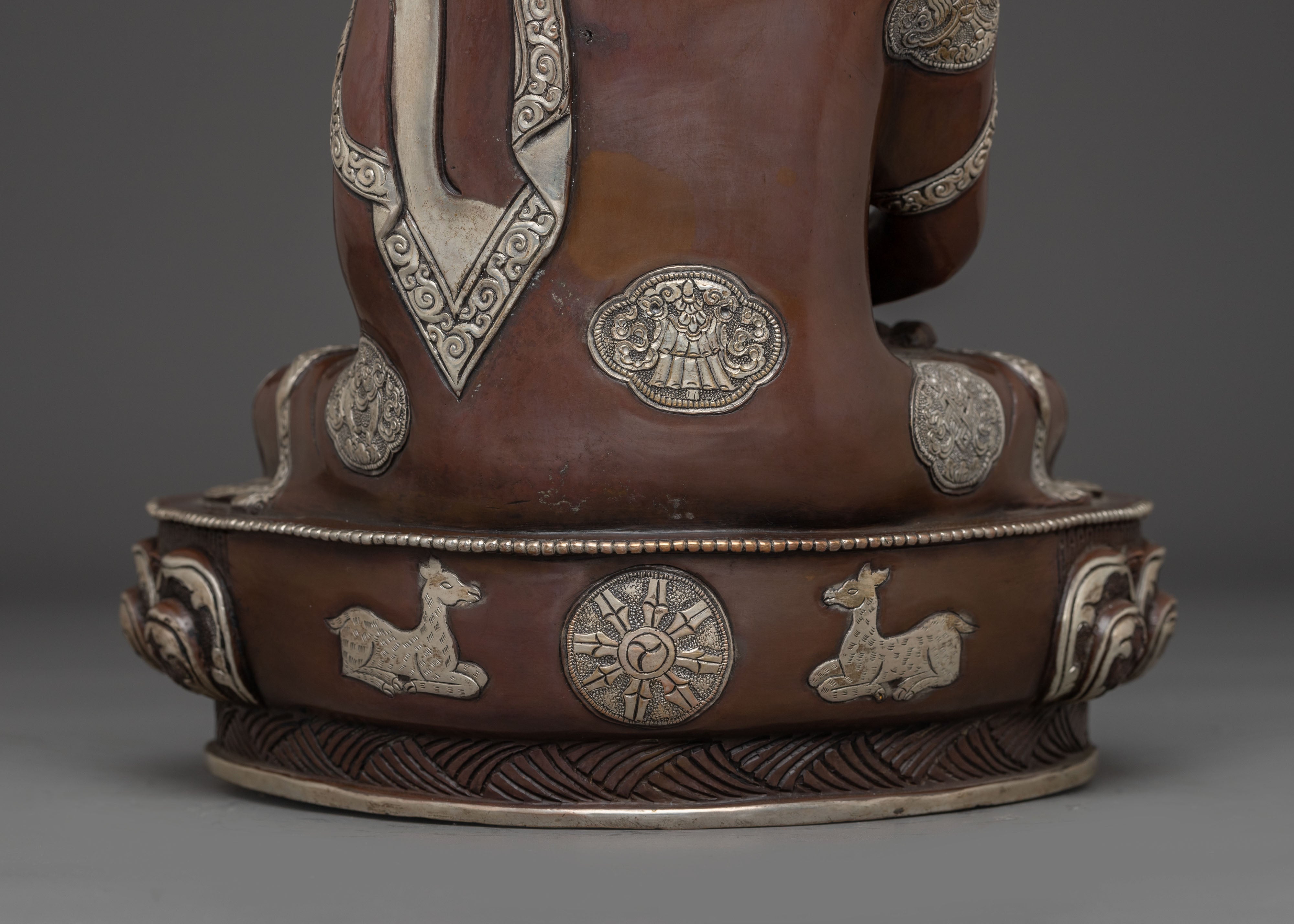 Oxidized Copper Statue of Amitabha Buddha