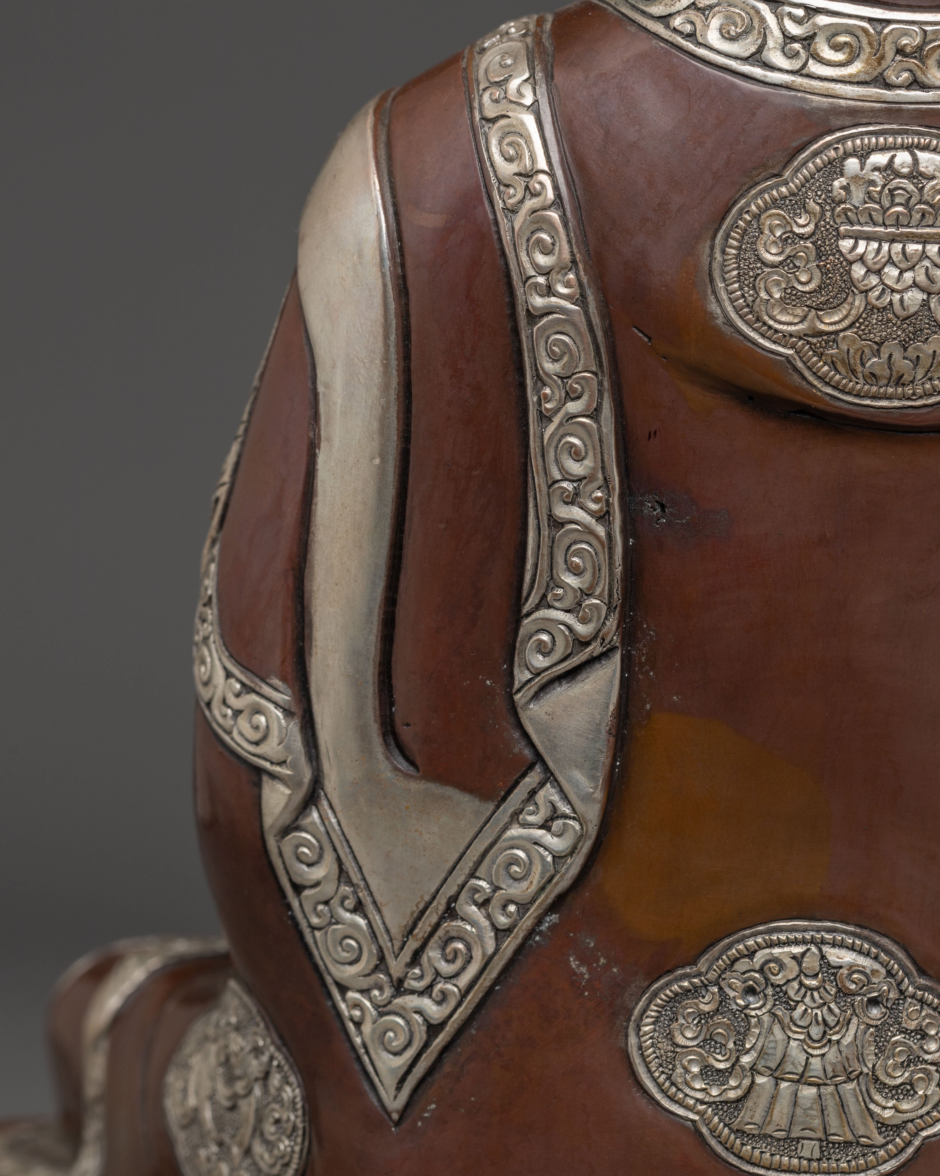 Oxidized Copper Statue of Amitabha Buddha