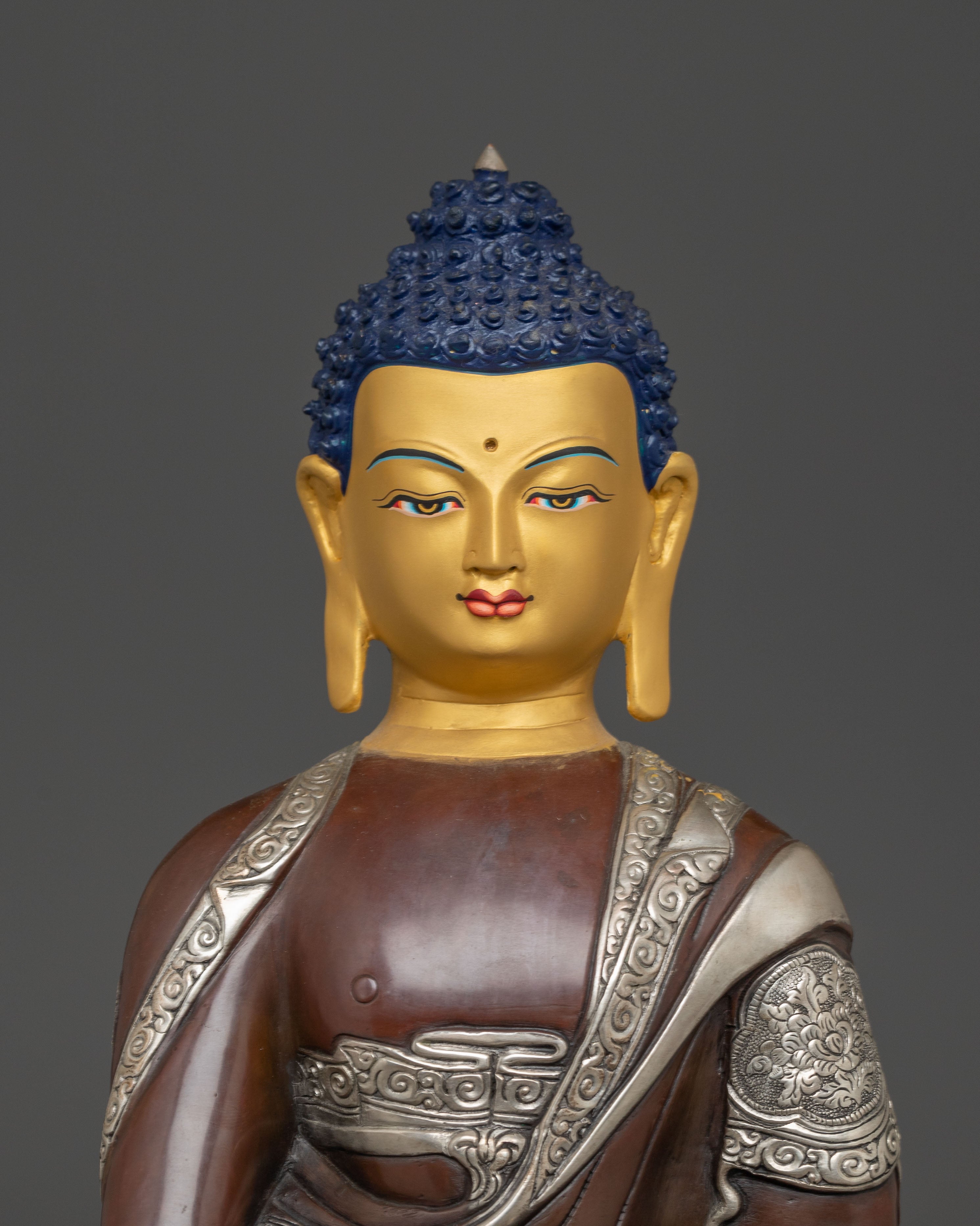 Oxidized Copper Statue of Amitabha Buddha