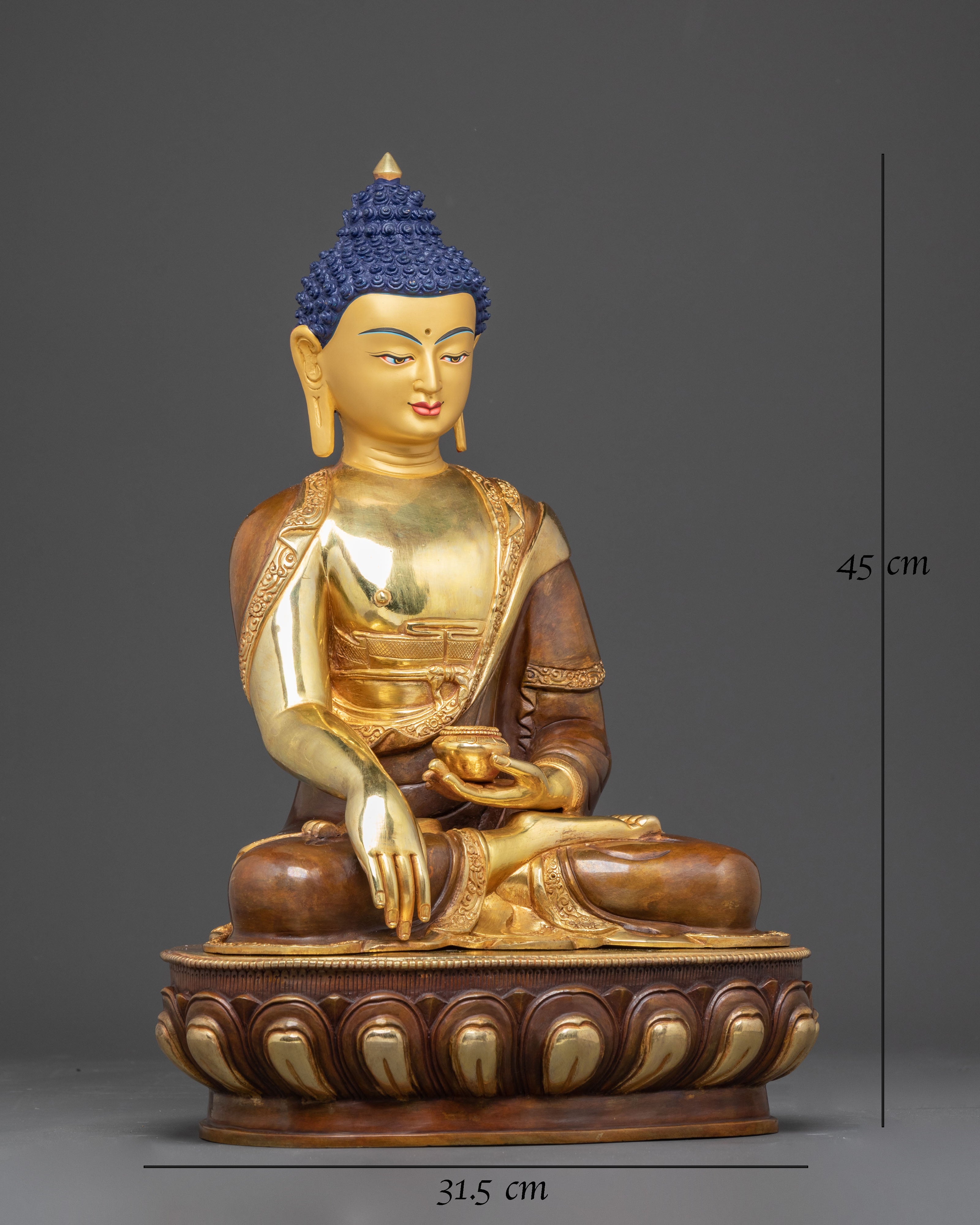 Copper Handmade Statue of Shakyamuni Buddha