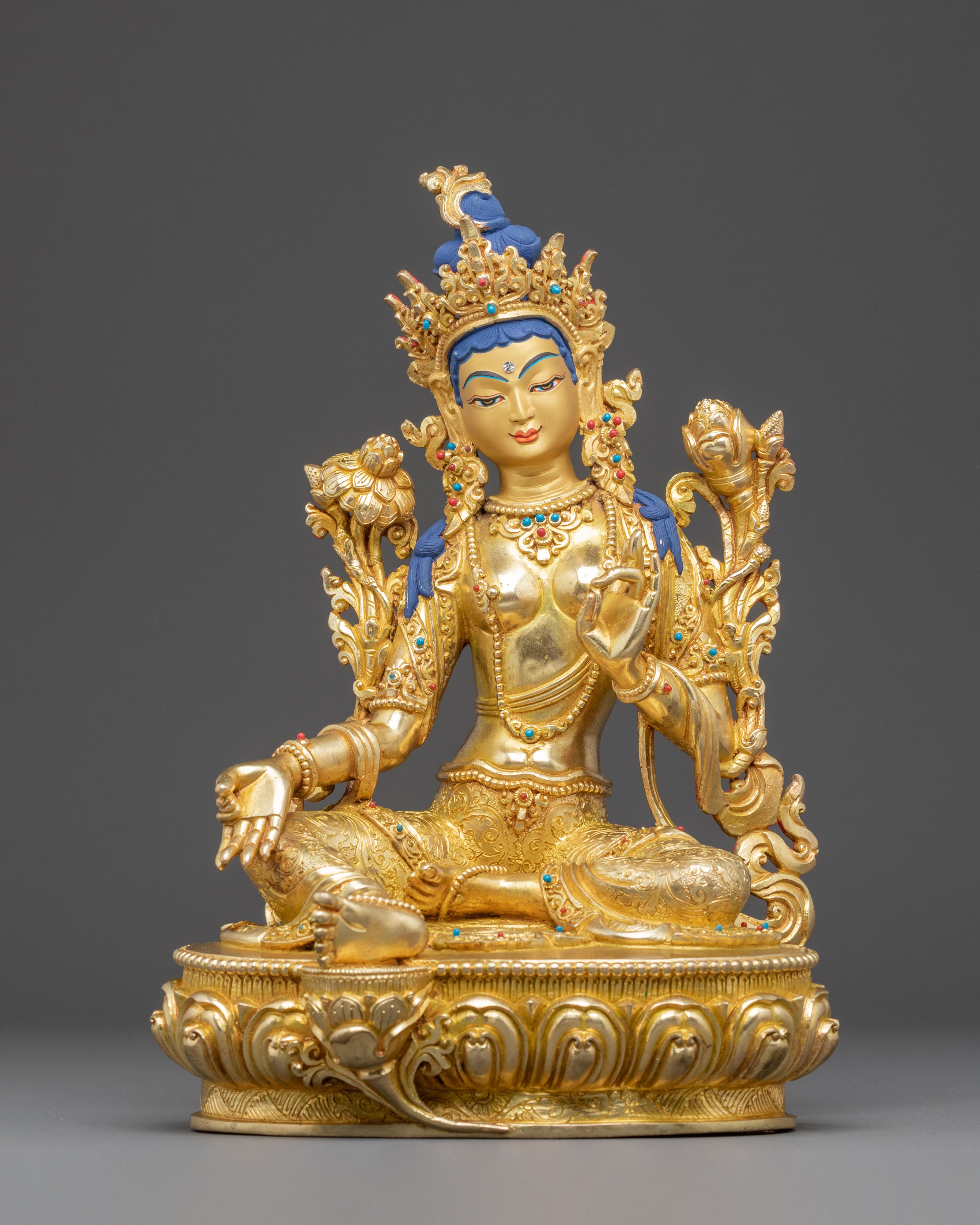 Green Tara Statue : Compassion and Active Protection