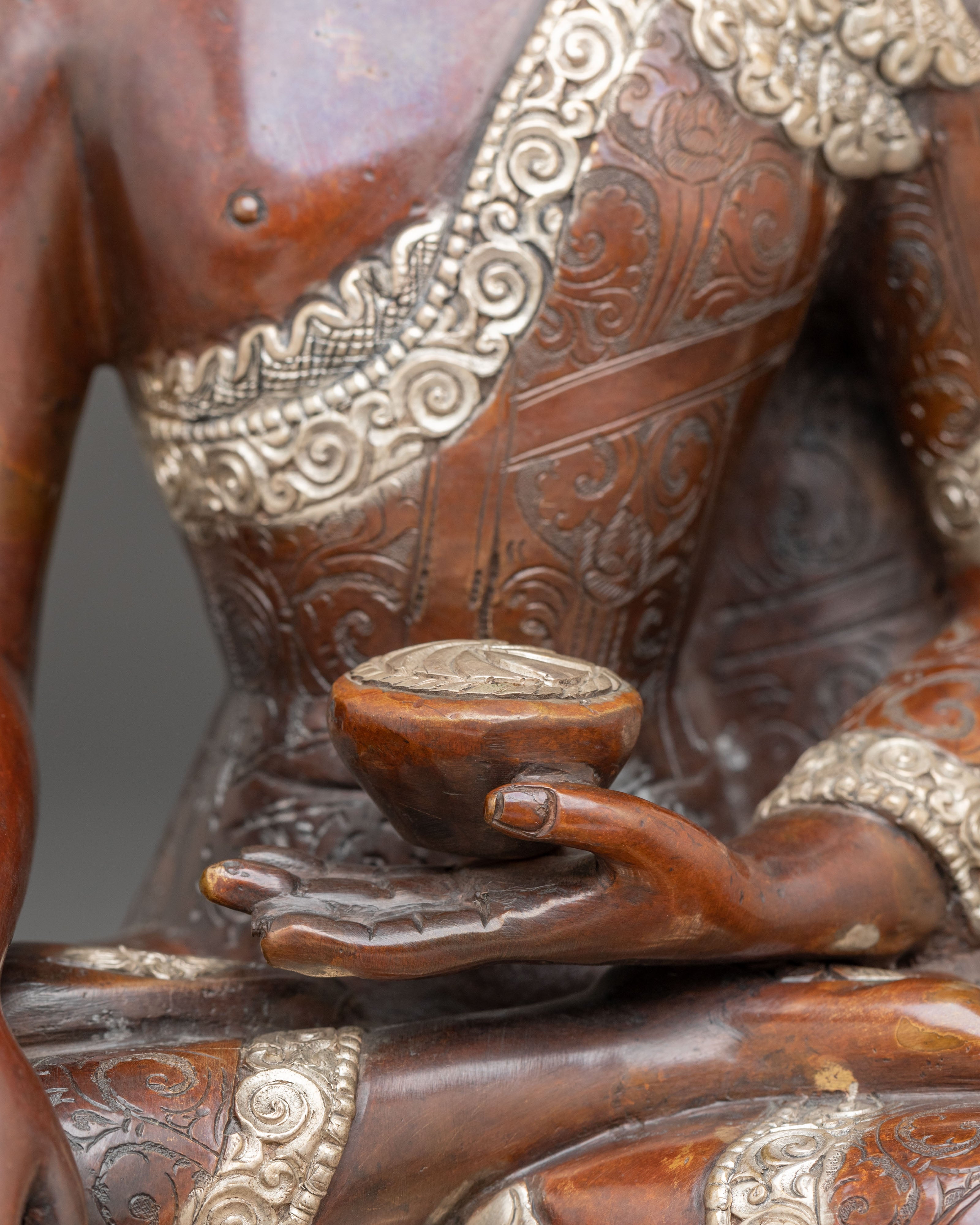 Handmade Oxidized Copper Statue of Shakyamuni Buddha